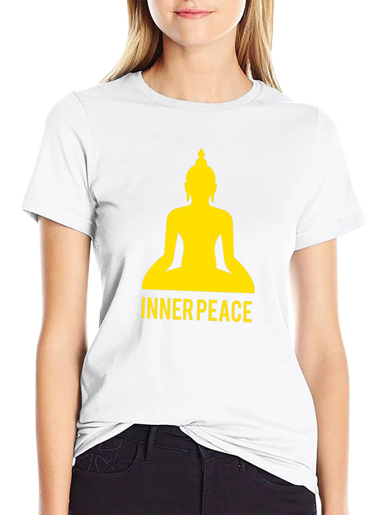 Inner Peace Buddha Graphic Black T-Shirt