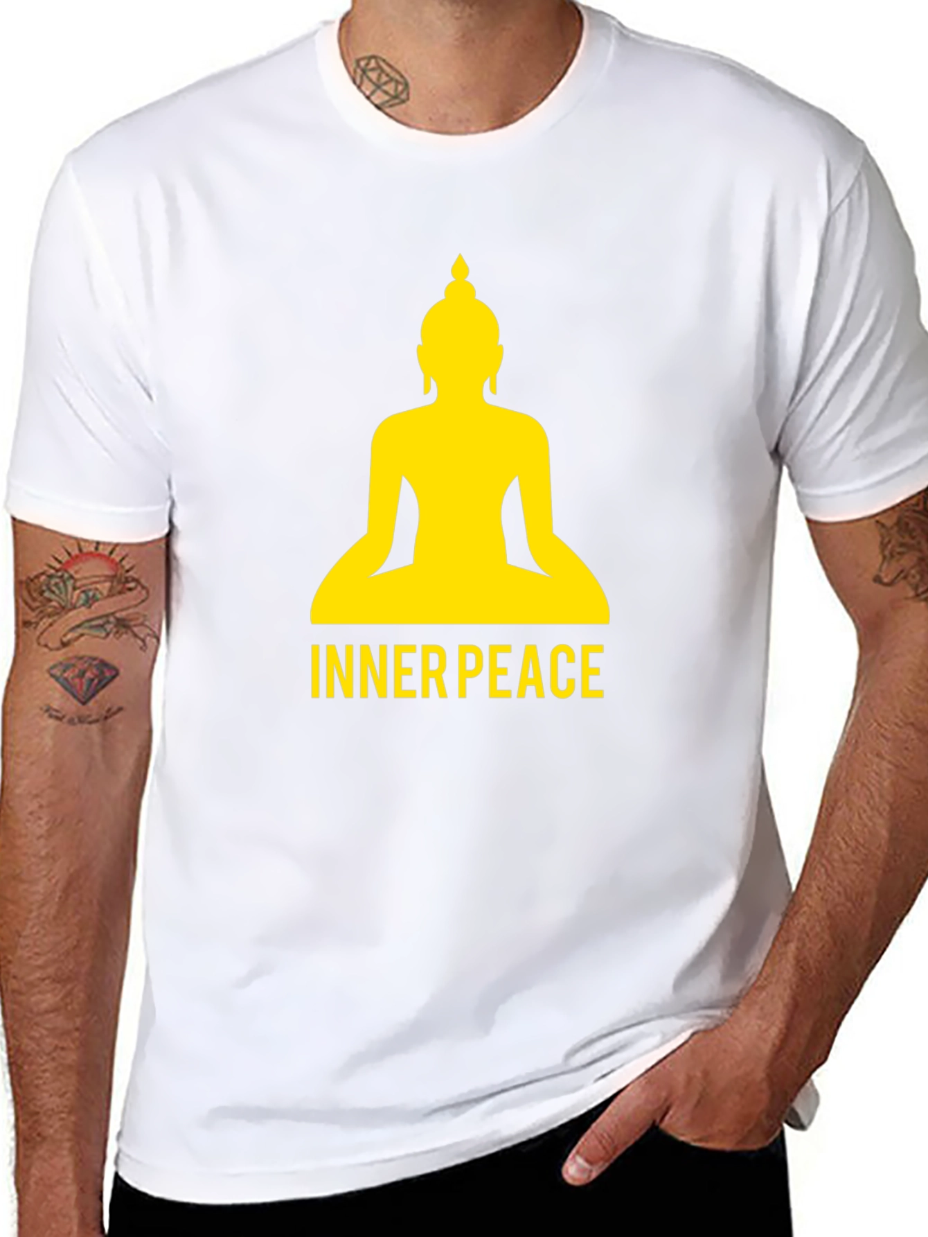 Inner Peace Buddha Graphic Black T-Shirt