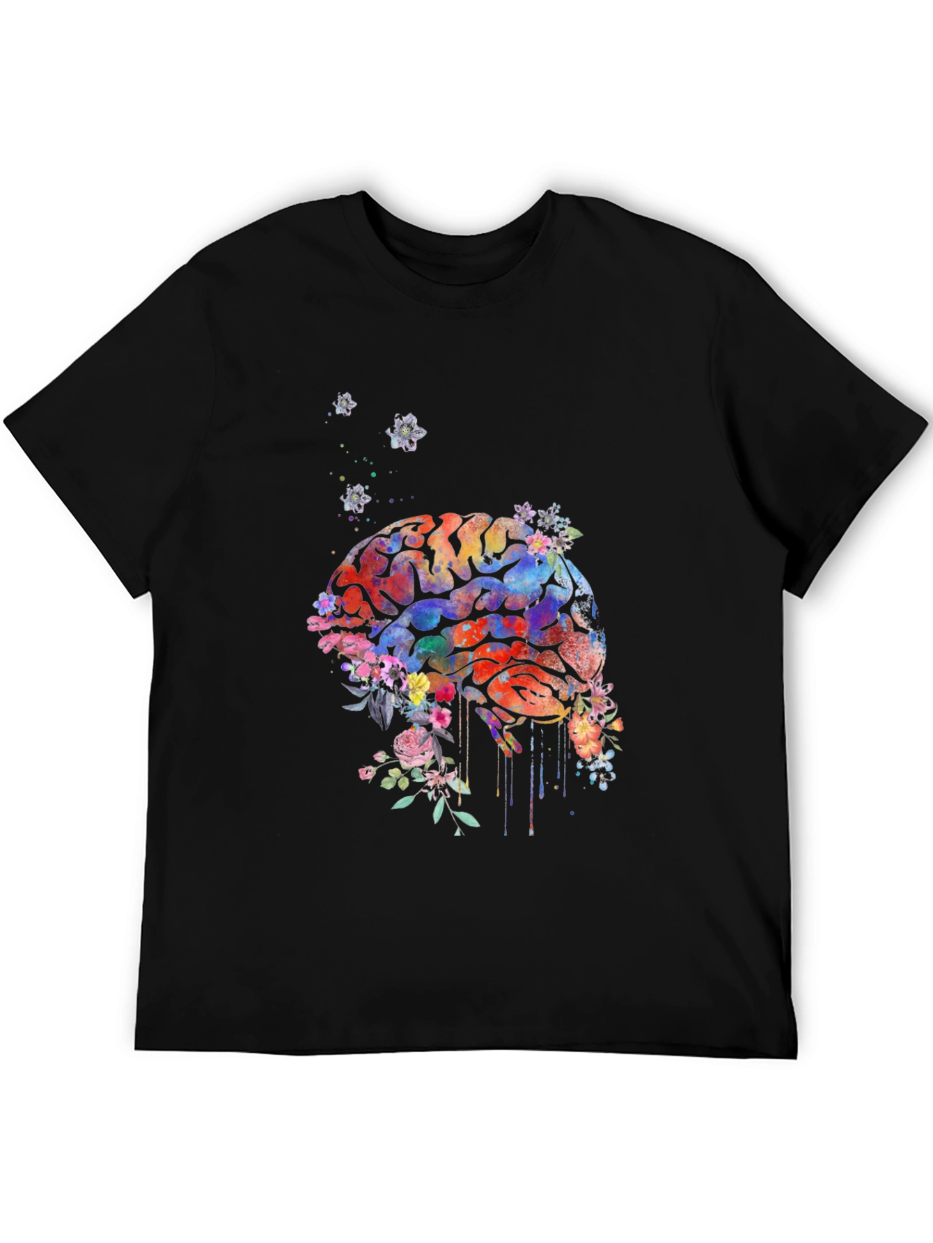 Brain Flowers T-Shirt - Artistic Graphic Tee