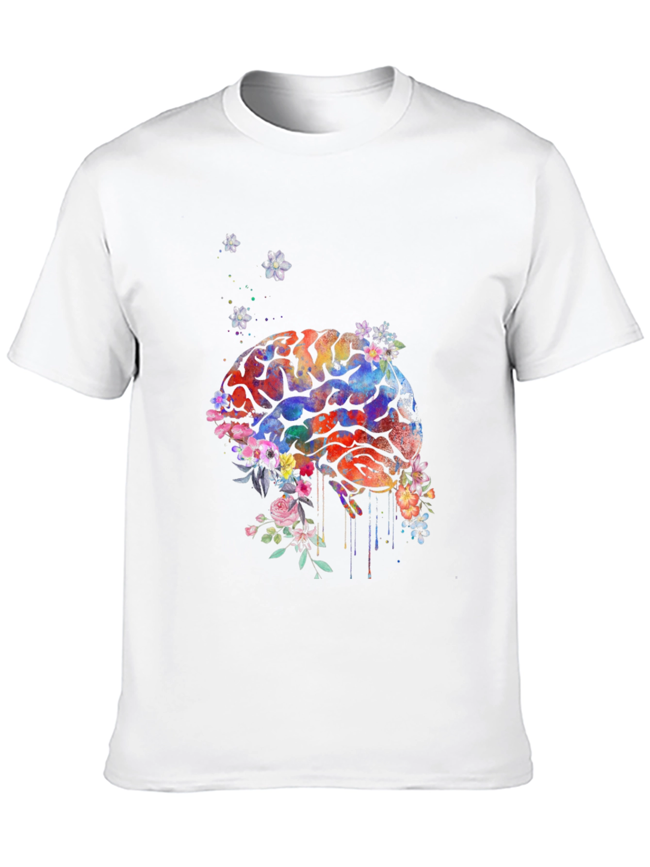 Brain Flowers T-Shirt - Artistic Graphic Tee