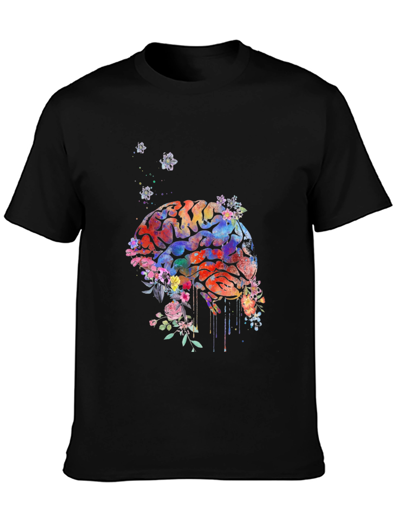 Brain Flowers T-Shirt - Artistic Graphic Tee