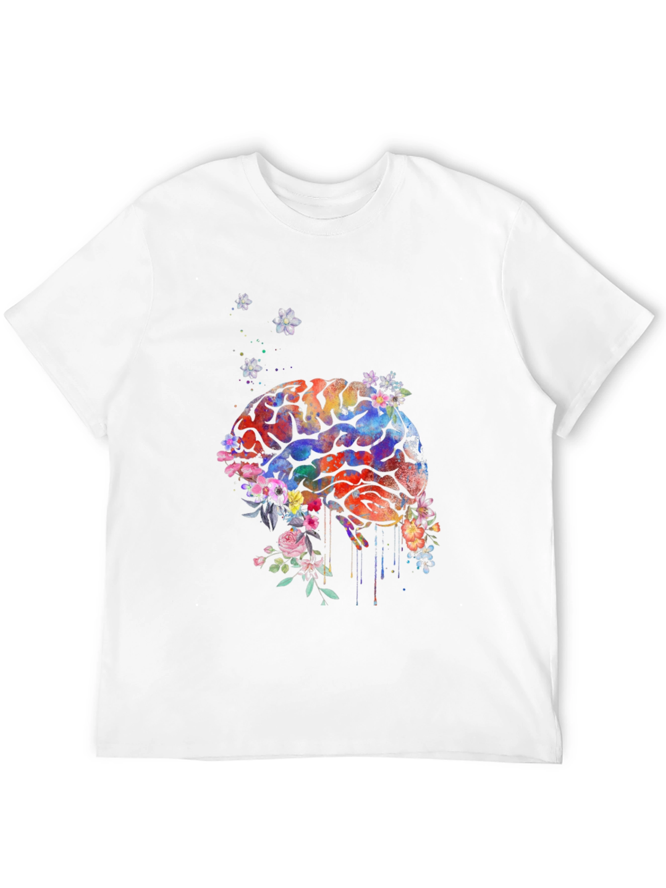 Brain Flowers T-Shirt - Artistic Graphic Tee