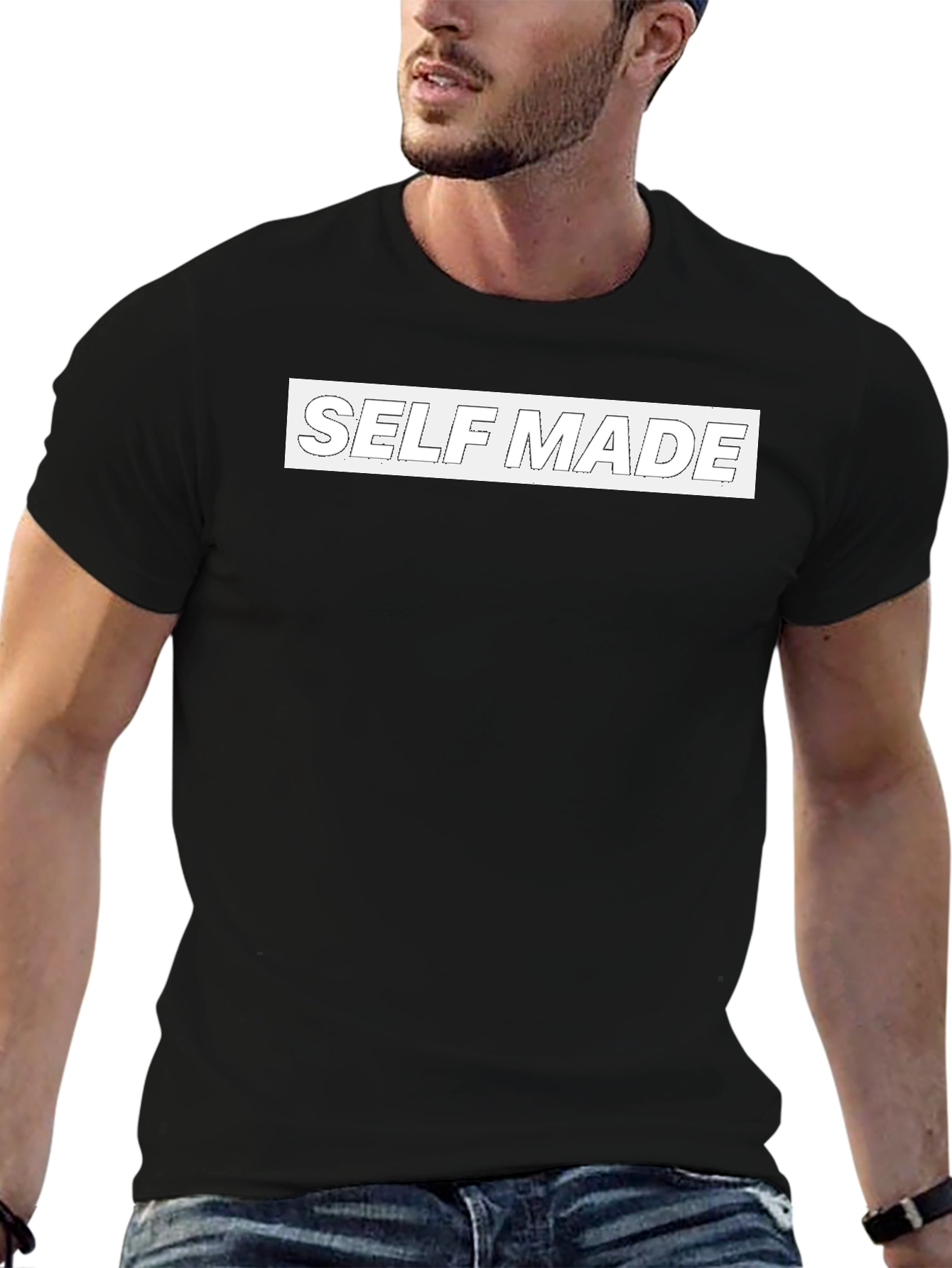 Self Made Black Graphic T-Shirt