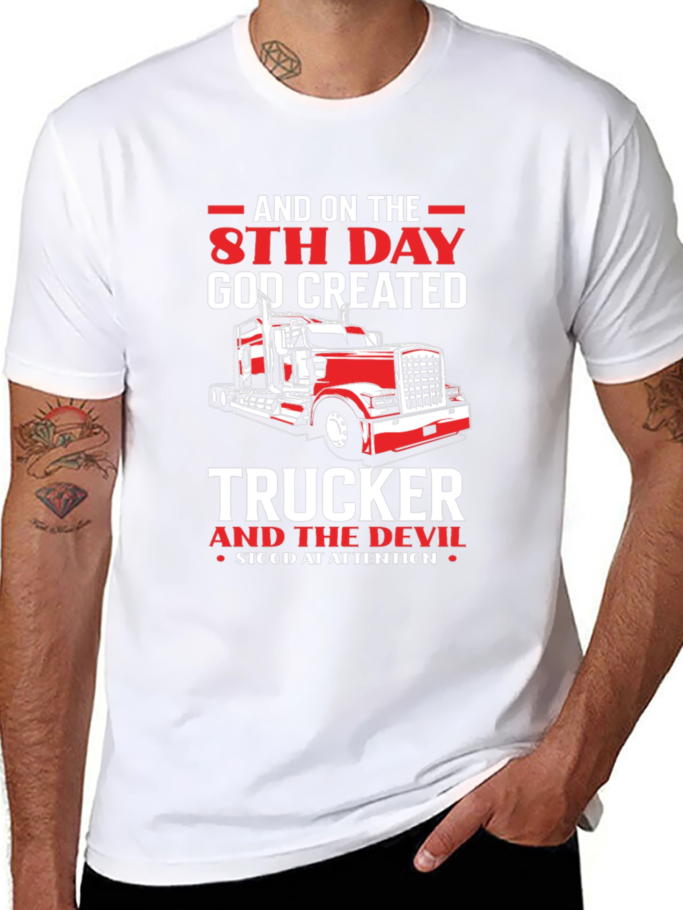 Trucker T-Shirt - 8th Day God Created Trucker