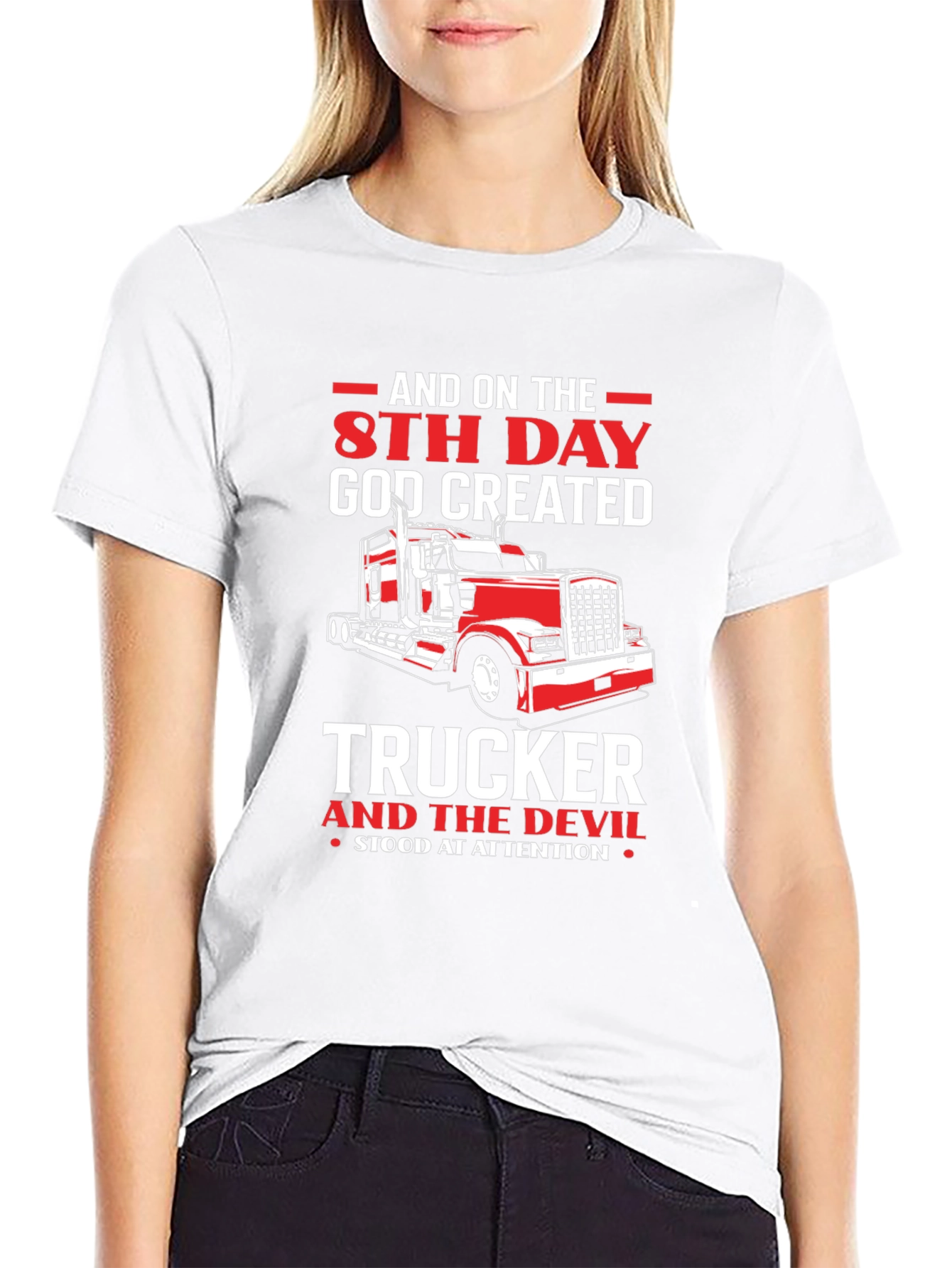 Trucker T-Shirt - 8th Day God Created Trucker