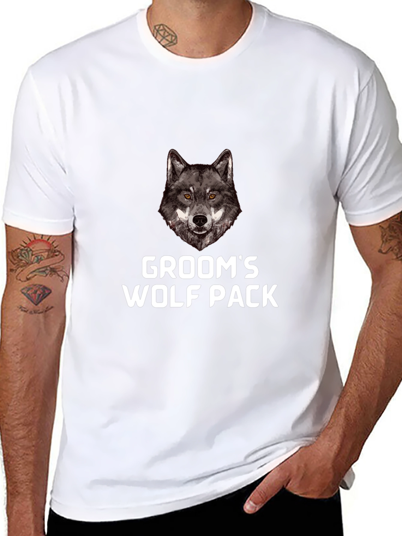 Grooms Wolf Pack Black T-Shirt