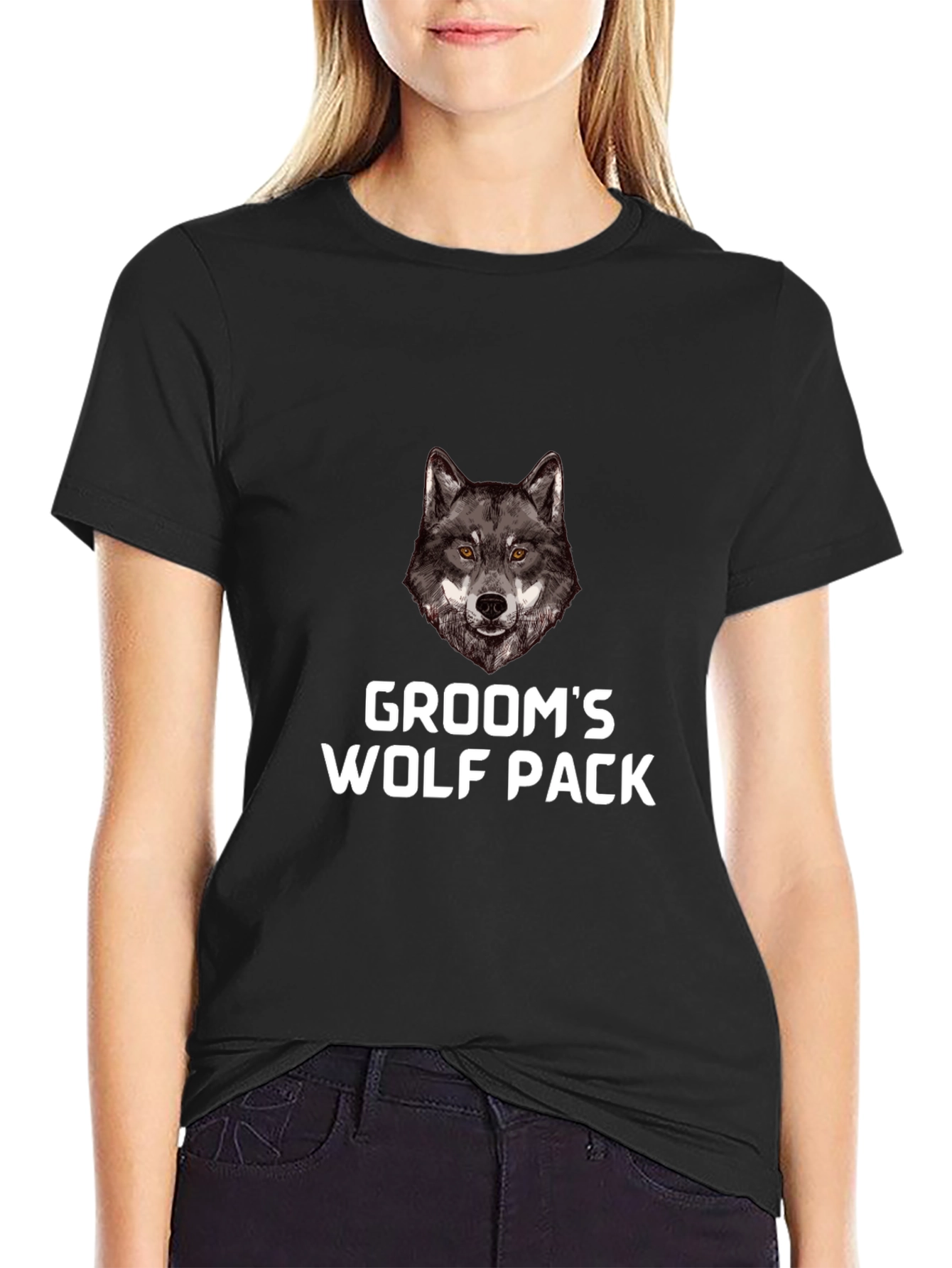 Grooms Wolf Pack Black T-Shirt
