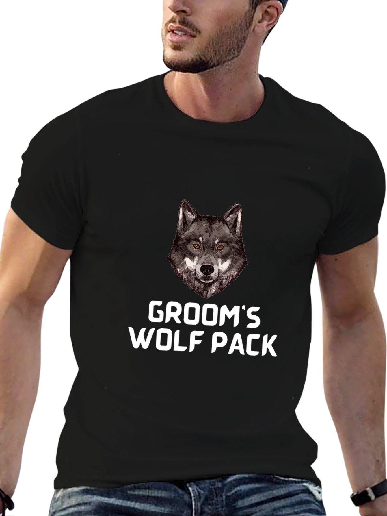 Grooms Wolf Pack Black T-Shirt