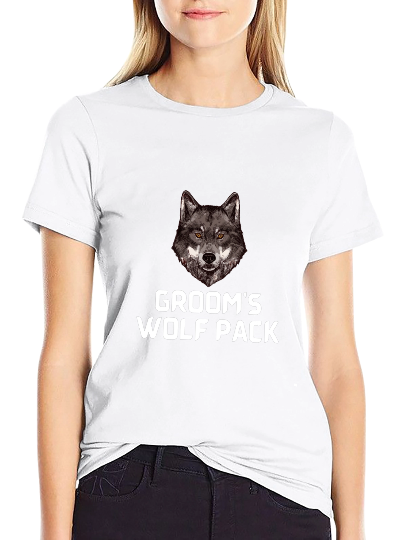 Grooms Wolf Pack Black T-Shirt