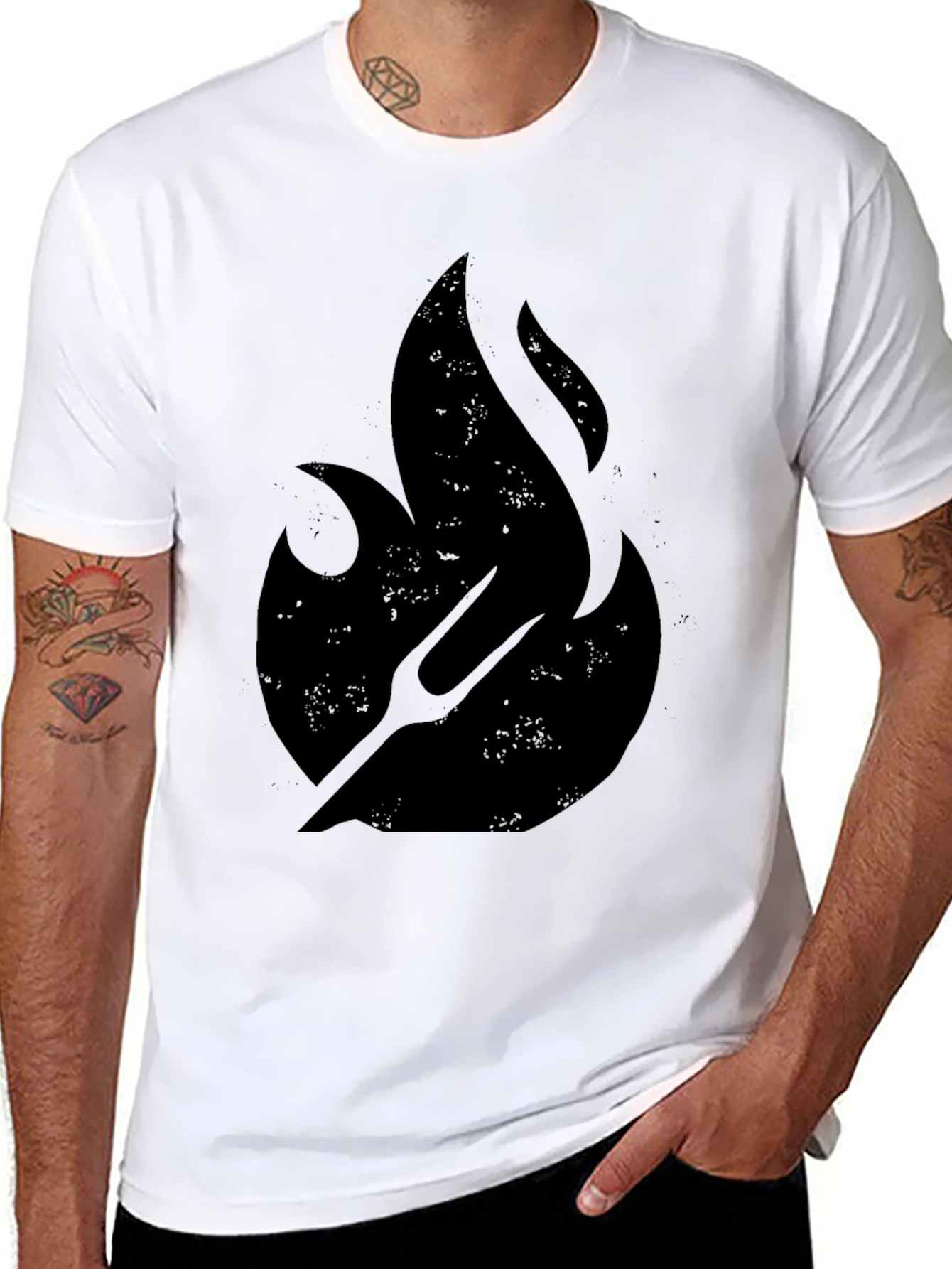 Flame & Fork Black T-Shirt