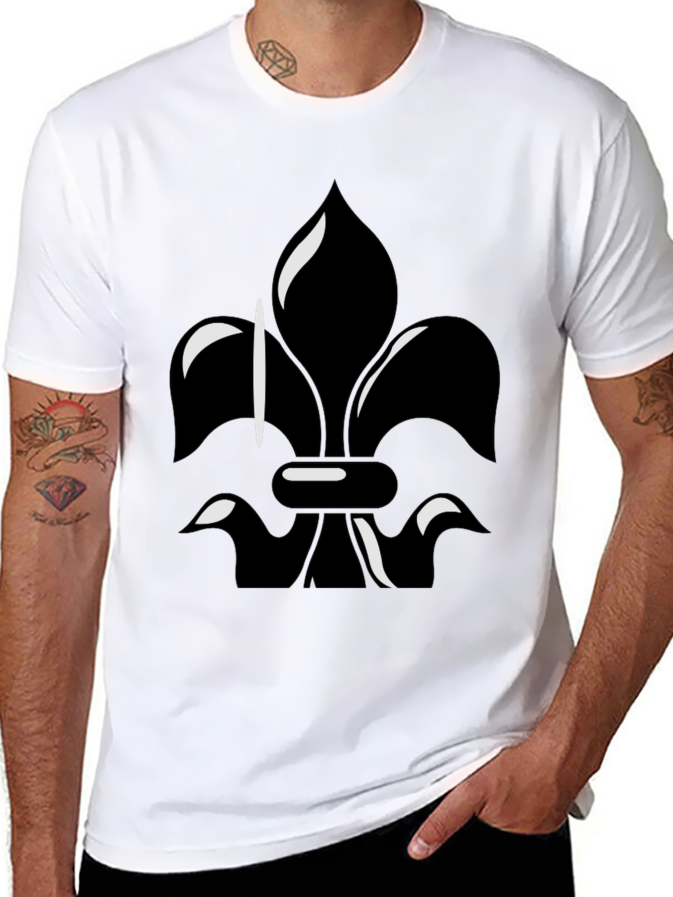Fleur-de-lis Graphic Tee - Stylish Black Shirt