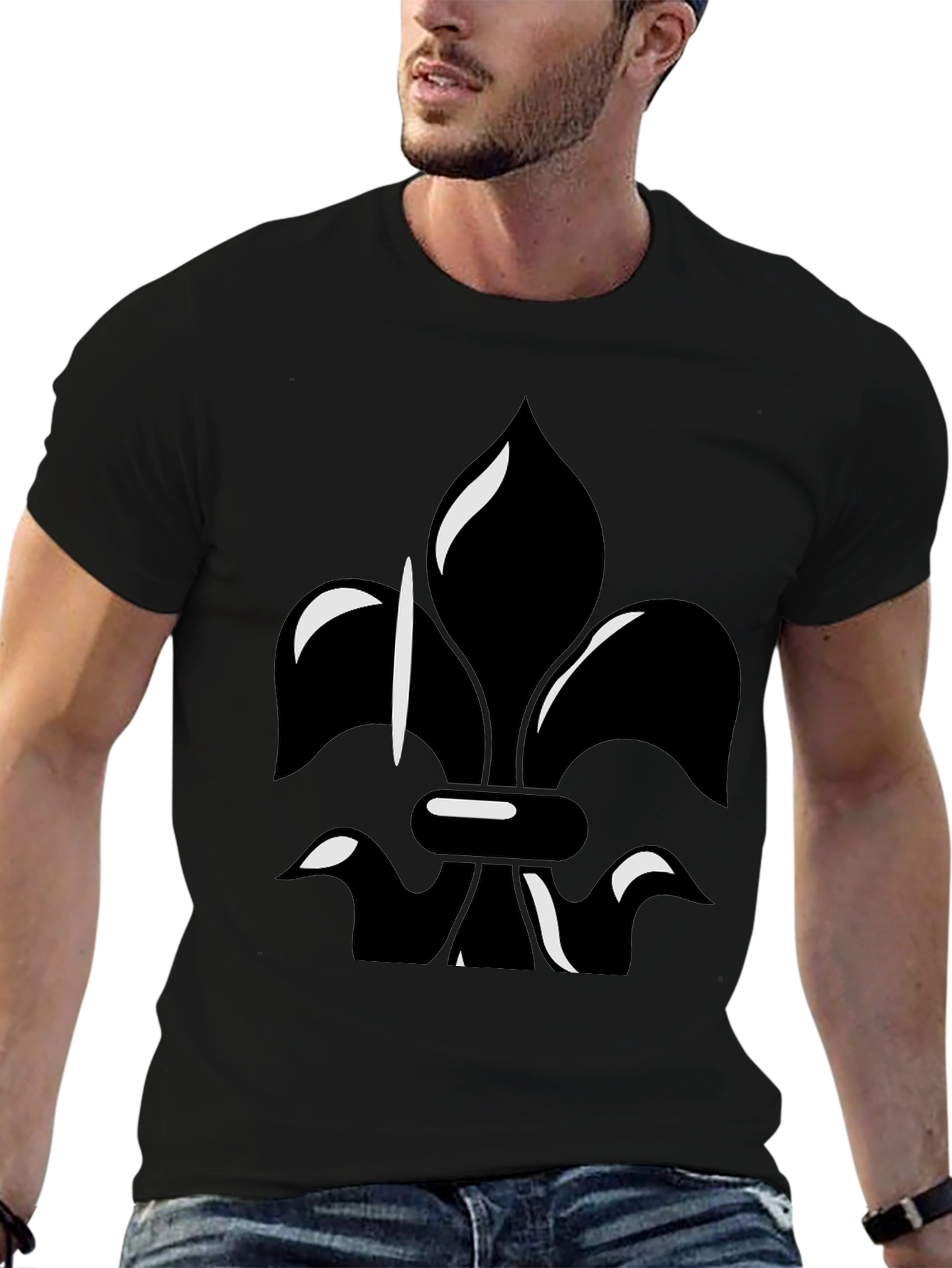 Fleur-de-lis Graphic Tee - Stylish Black Shirt