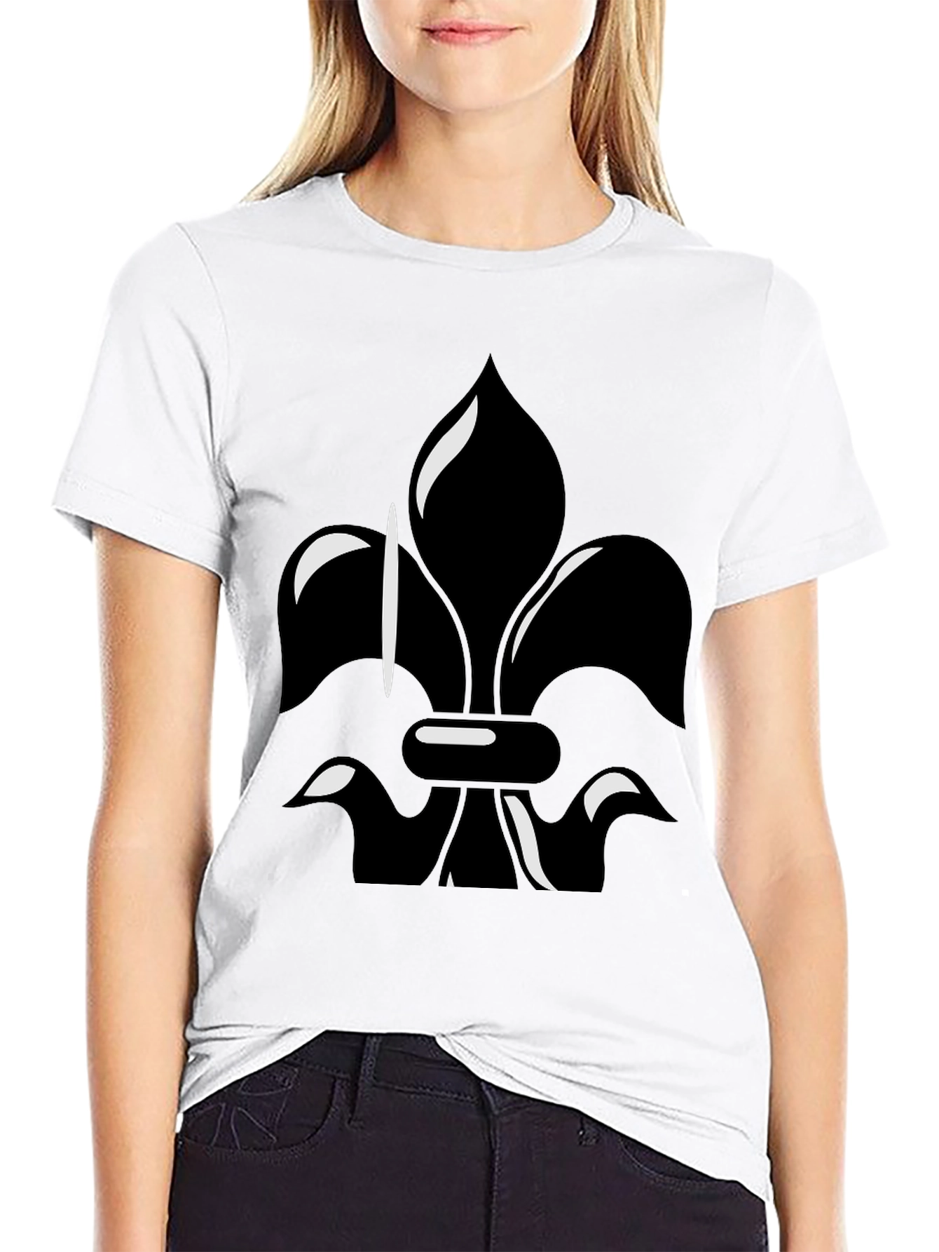 Fleur-de-lis Graphic Tee - Stylish Black Shirt