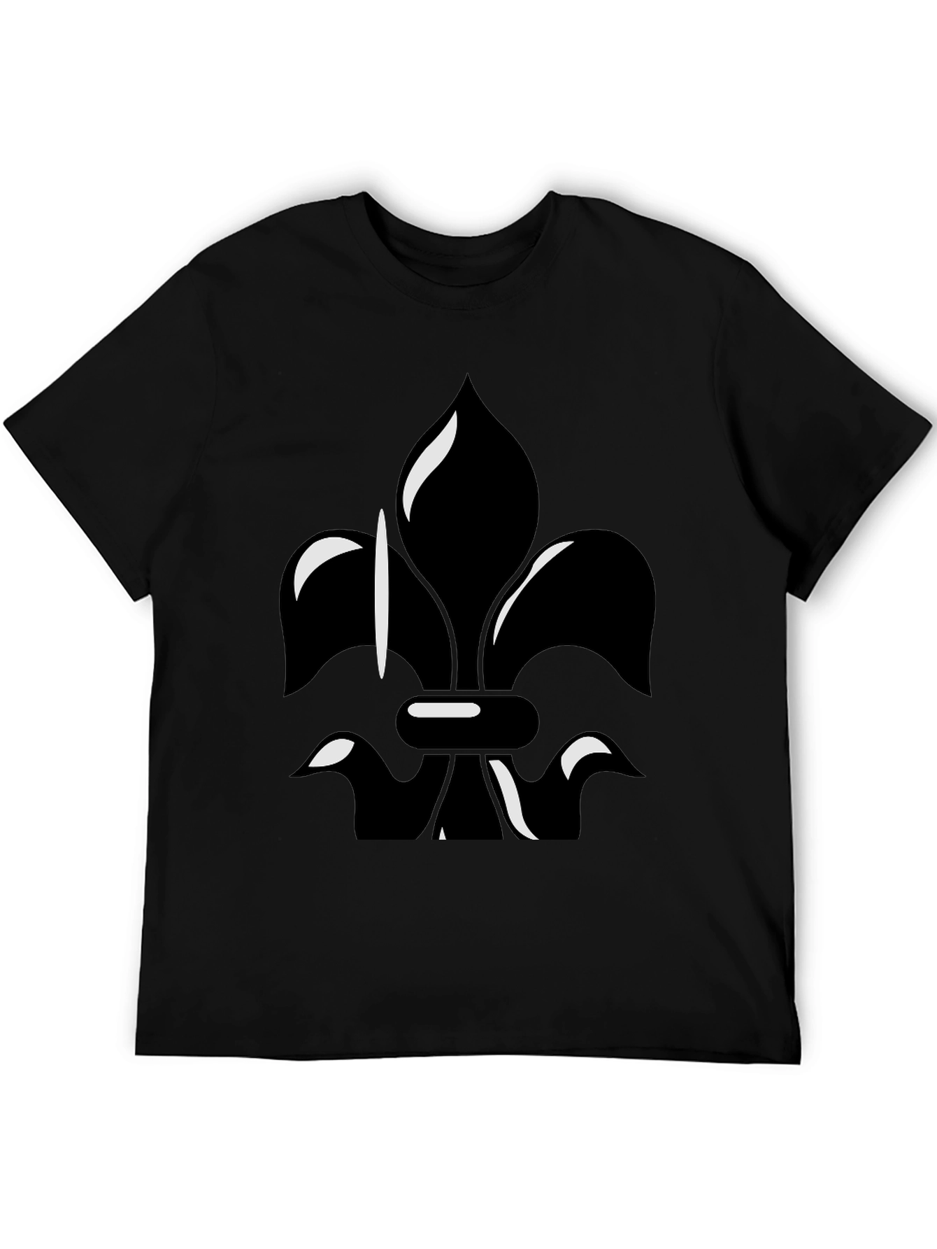 Fleur-de-lis Graphic Tee - Stylish Black Shirt