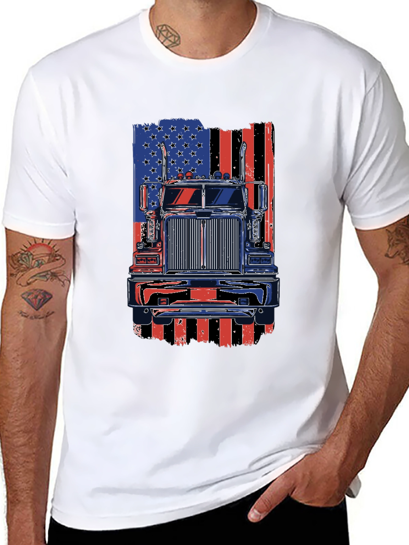 American Trucker Flag Graphic Tee
