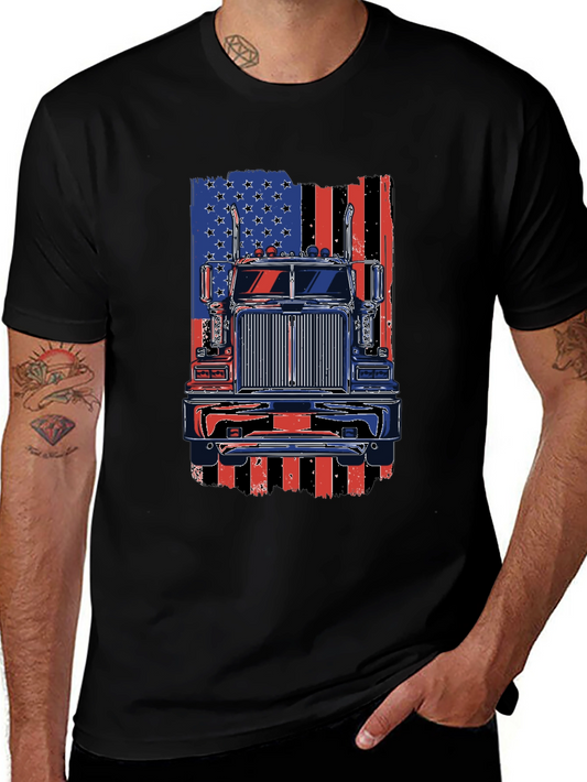 American Trucker Flag Graphic Tee