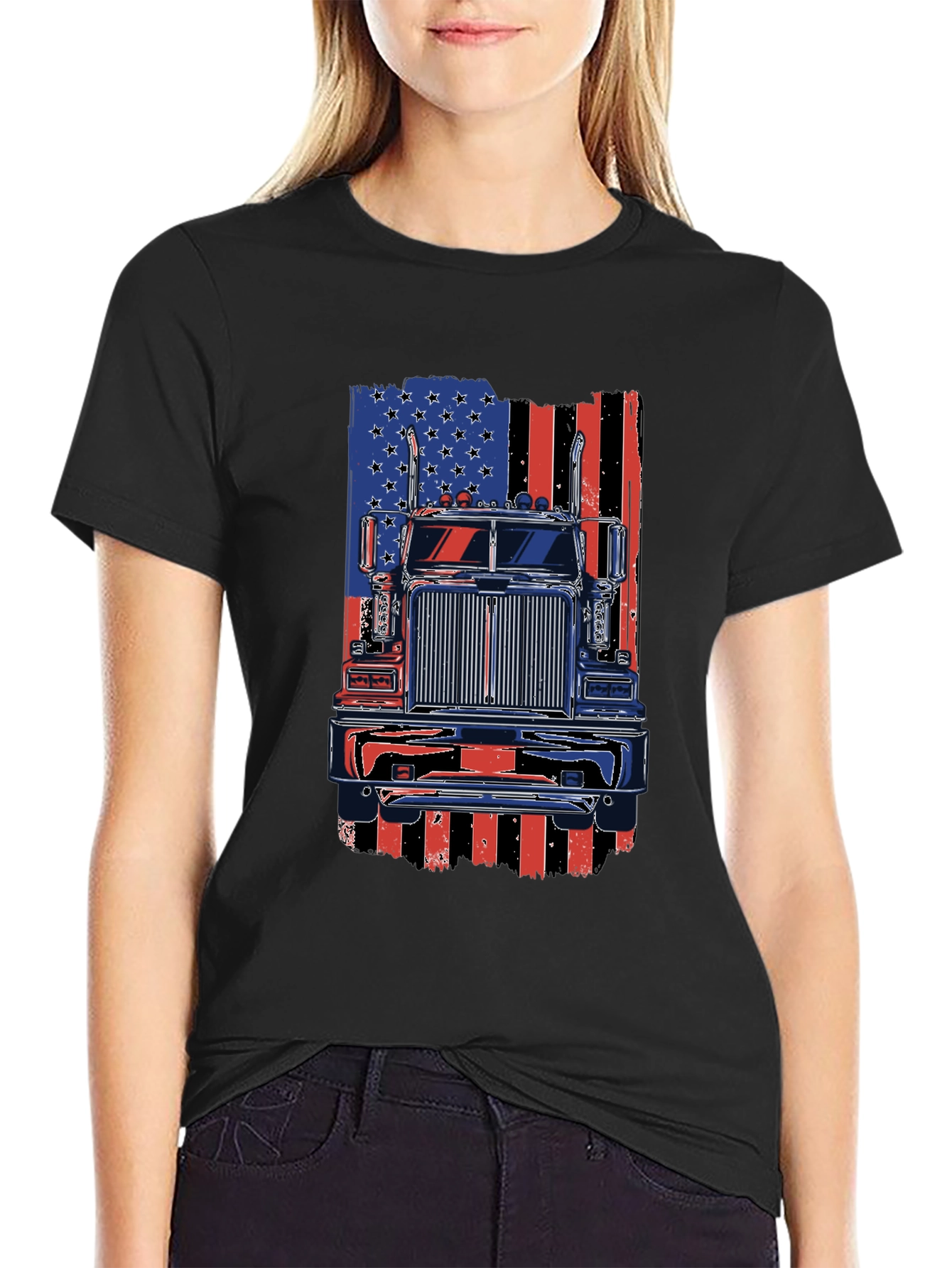American Trucker Flag Graphic Tee