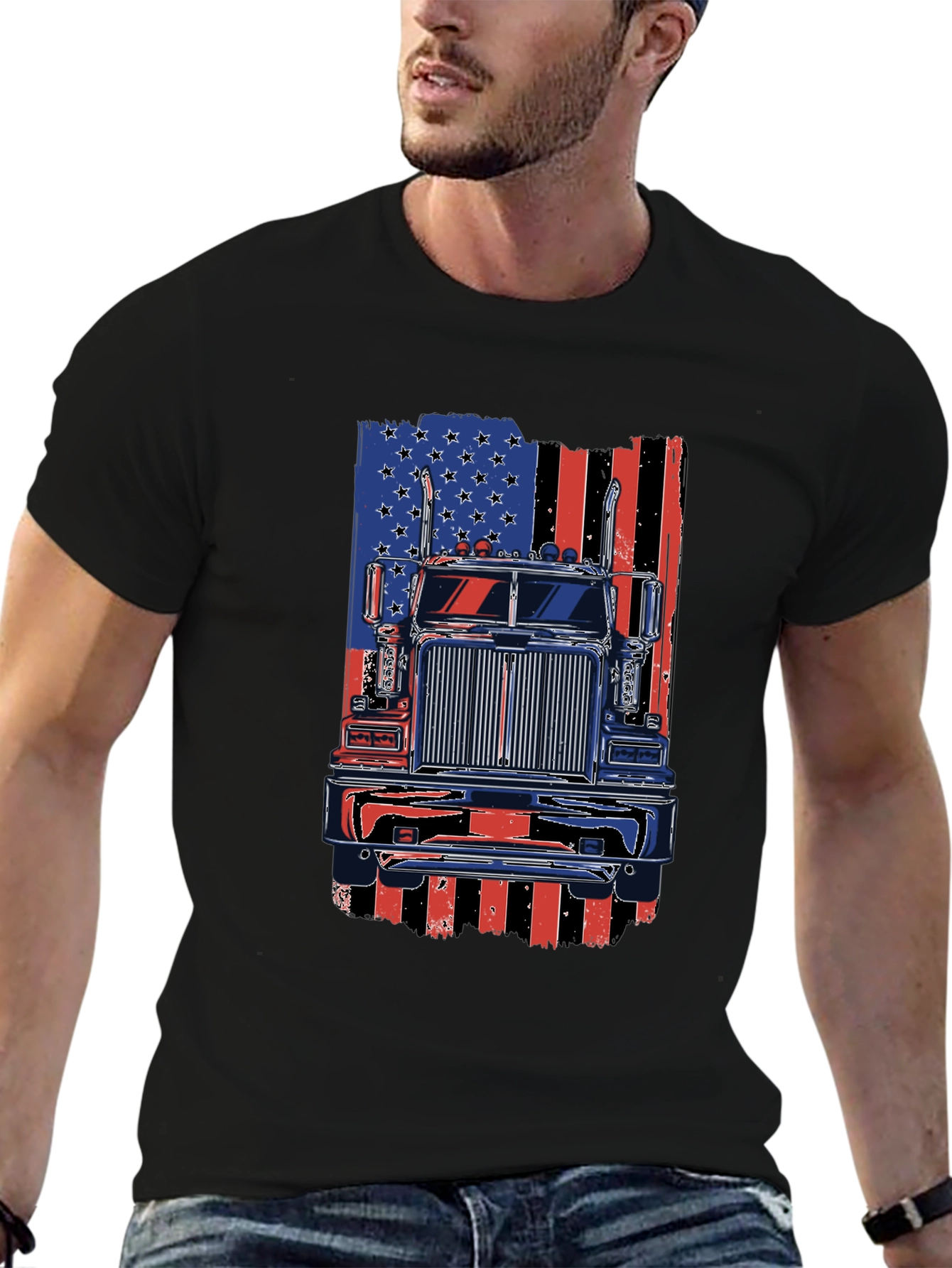 American Trucker Flag Graphic Tee
