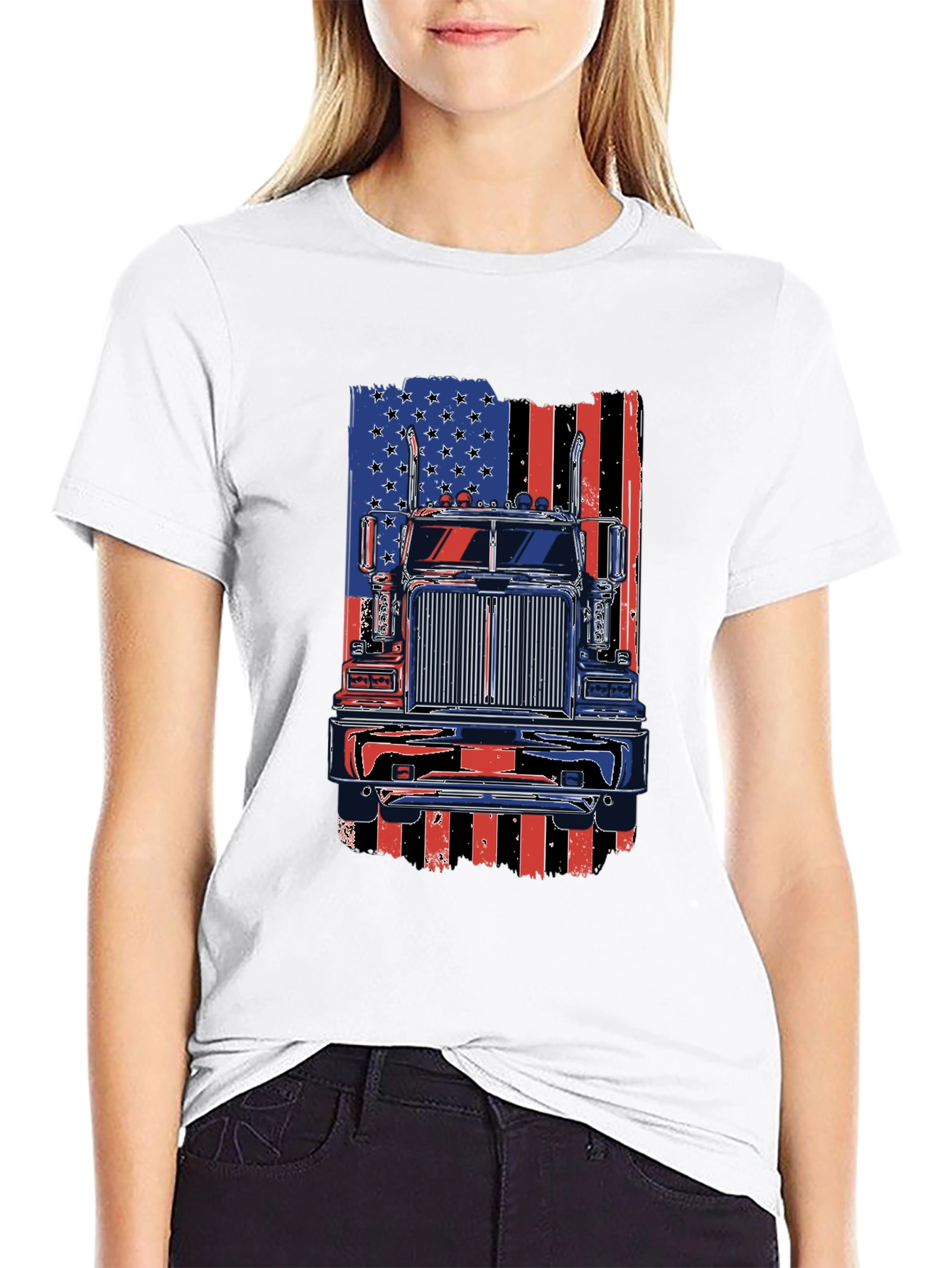 American Trucker Flag Graphic Tee