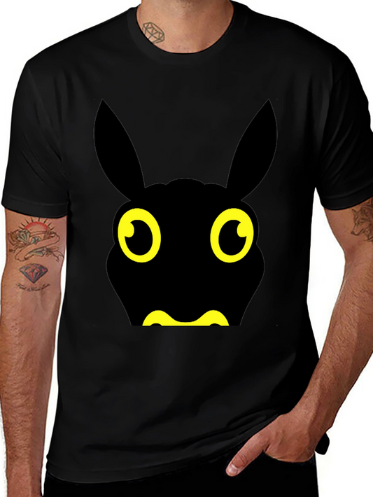 Fun Black Cartoon Animal Graphic Tee