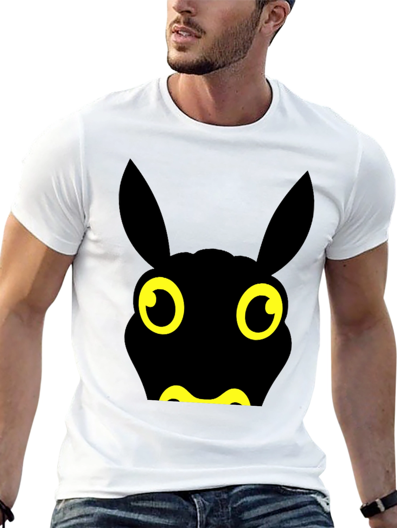 Fun Black Cartoon Animal Graphic Tee