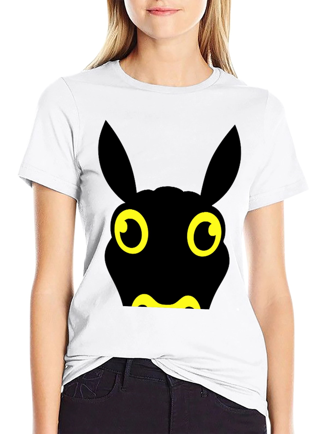 Fun Black Cartoon Animal Graphic Tee