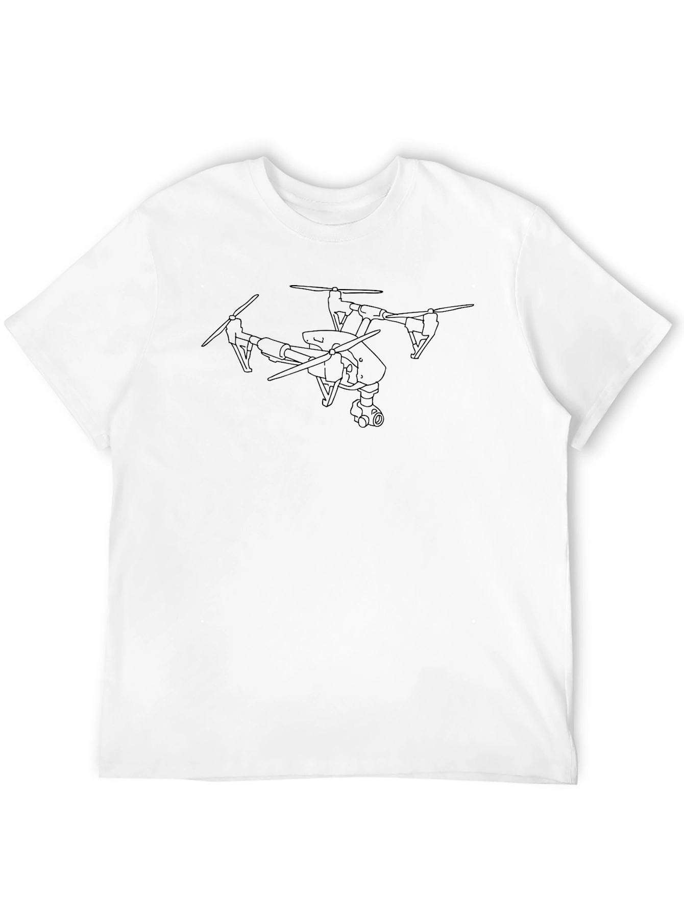 Drone Outline Black T-Shirt