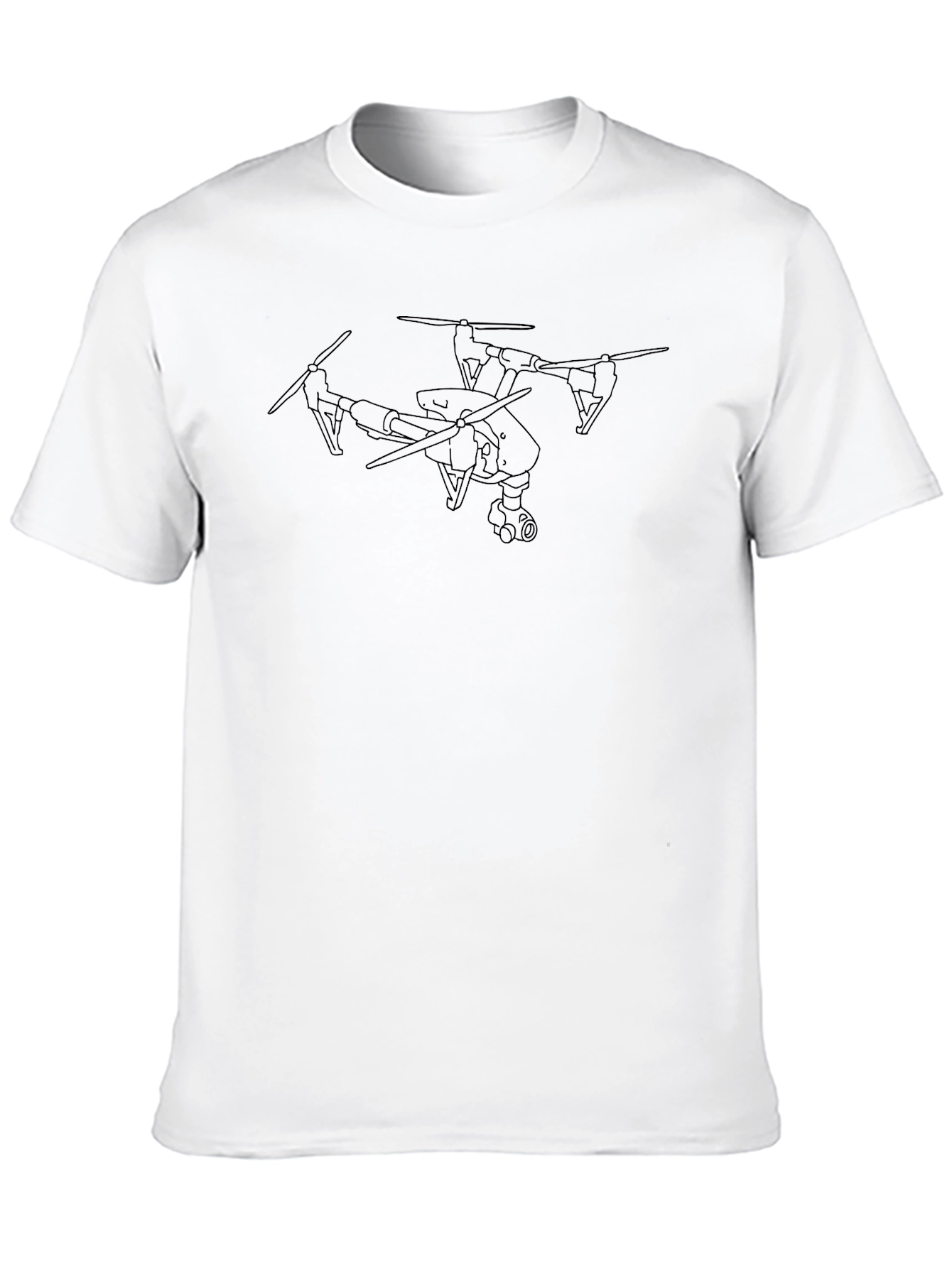 Drone Outline Black T-Shirt