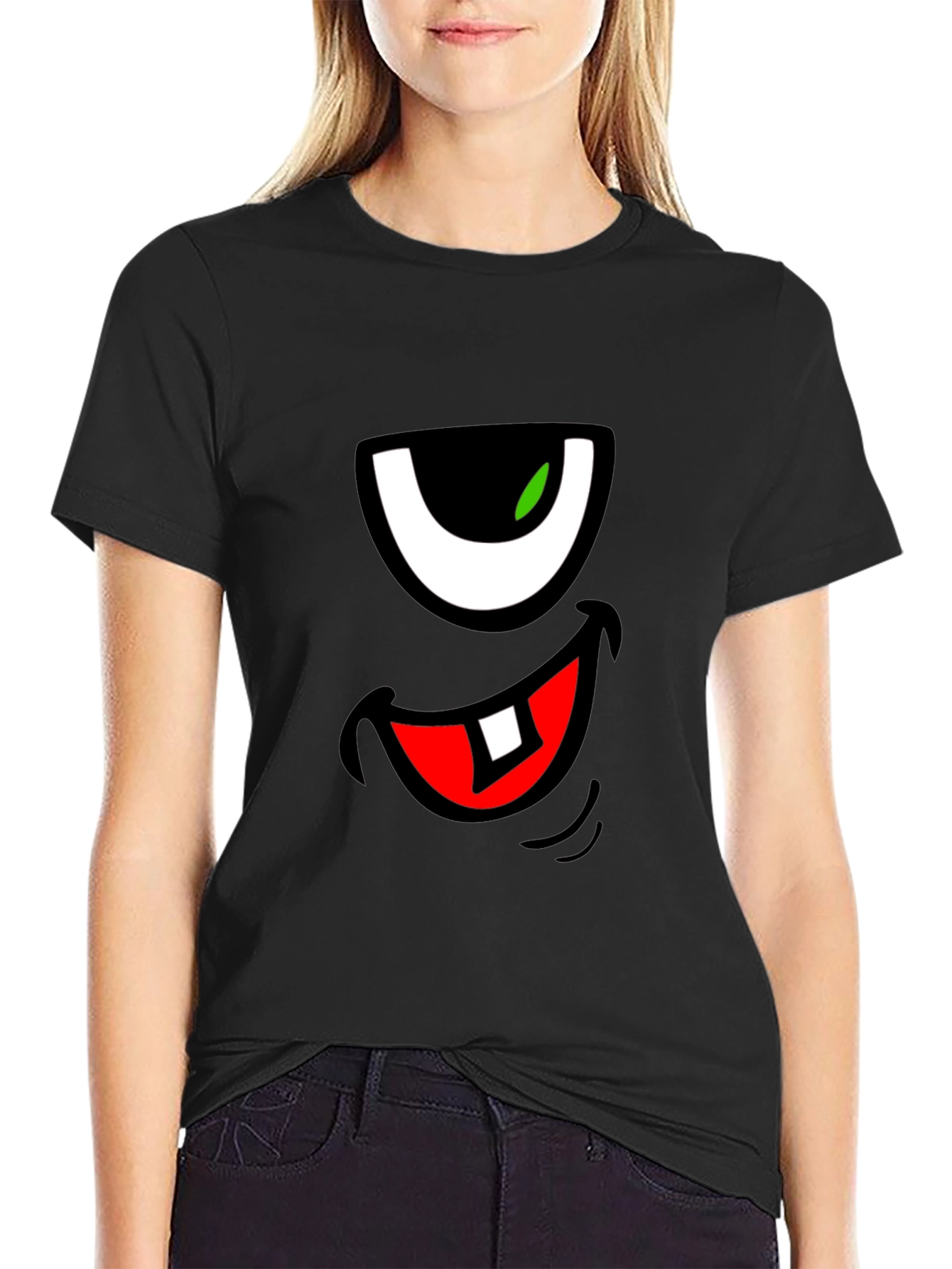 Funny Monster Face Graphic T-Shirt