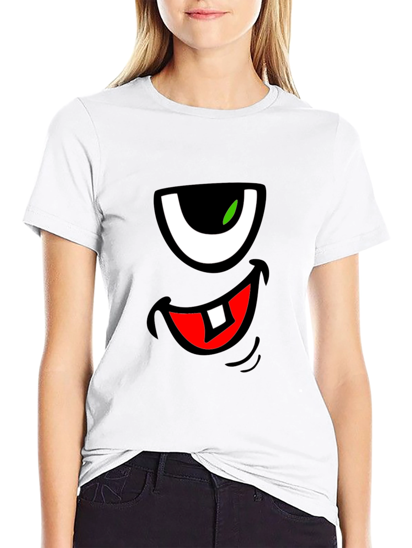 Funny Monster Face Graphic T-Shirt