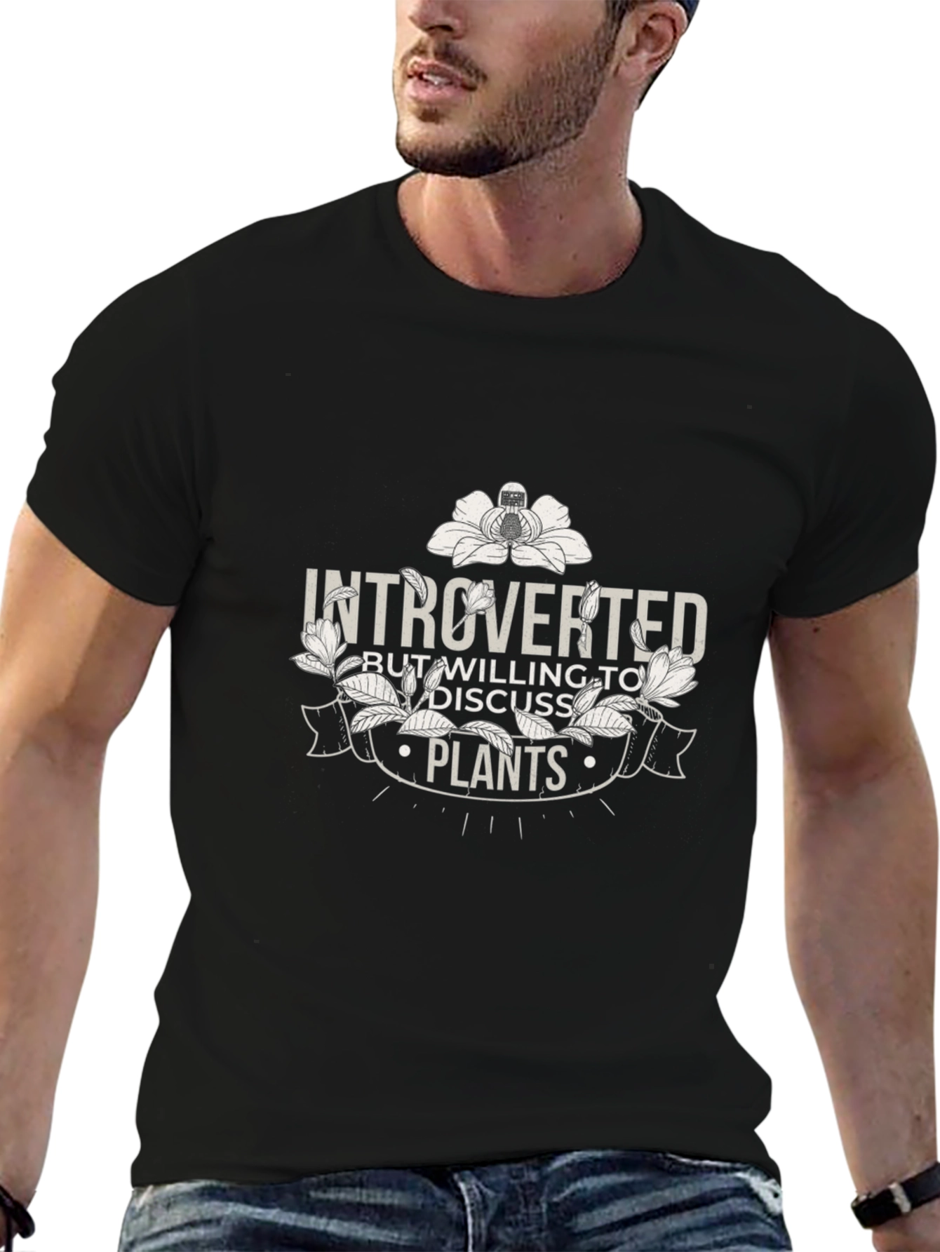 Introverted Plant Lover T-Shirt - Black