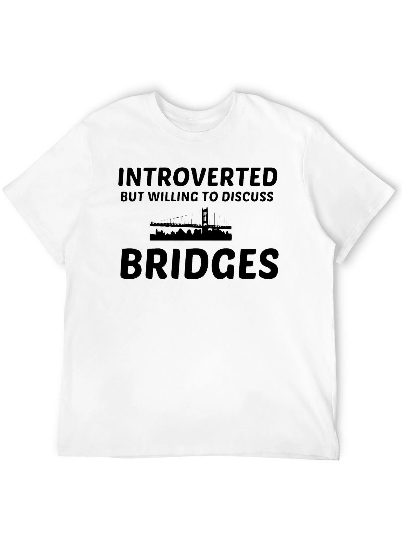 Introverted Bridges Graphic T-Shirt - Black