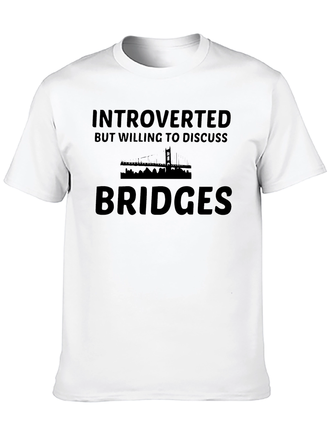 Introverted Bridges Graphic T-Shirt - Black