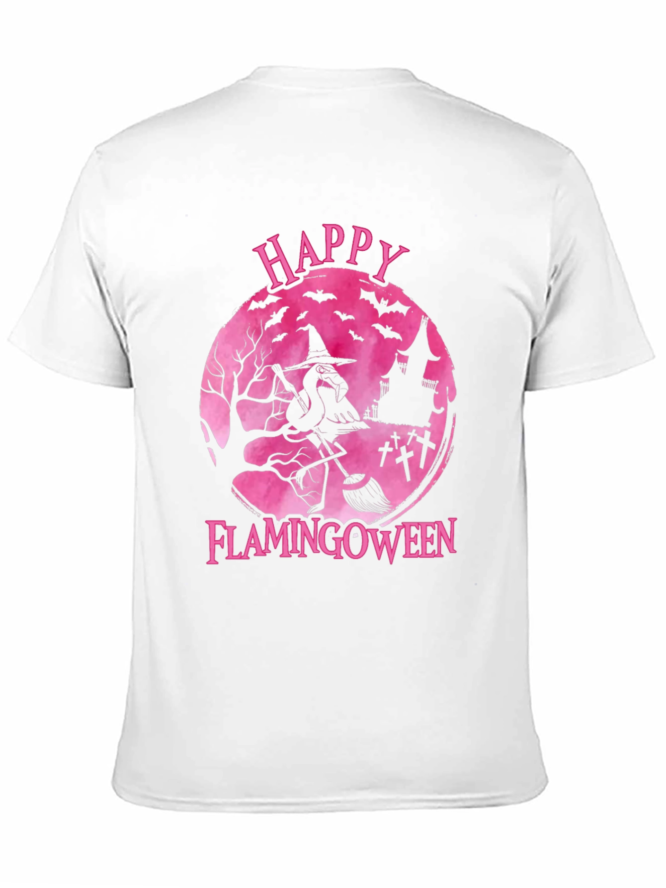 Happy Flamingoween T-Shirt - Halloween Flamingo Witch Tee