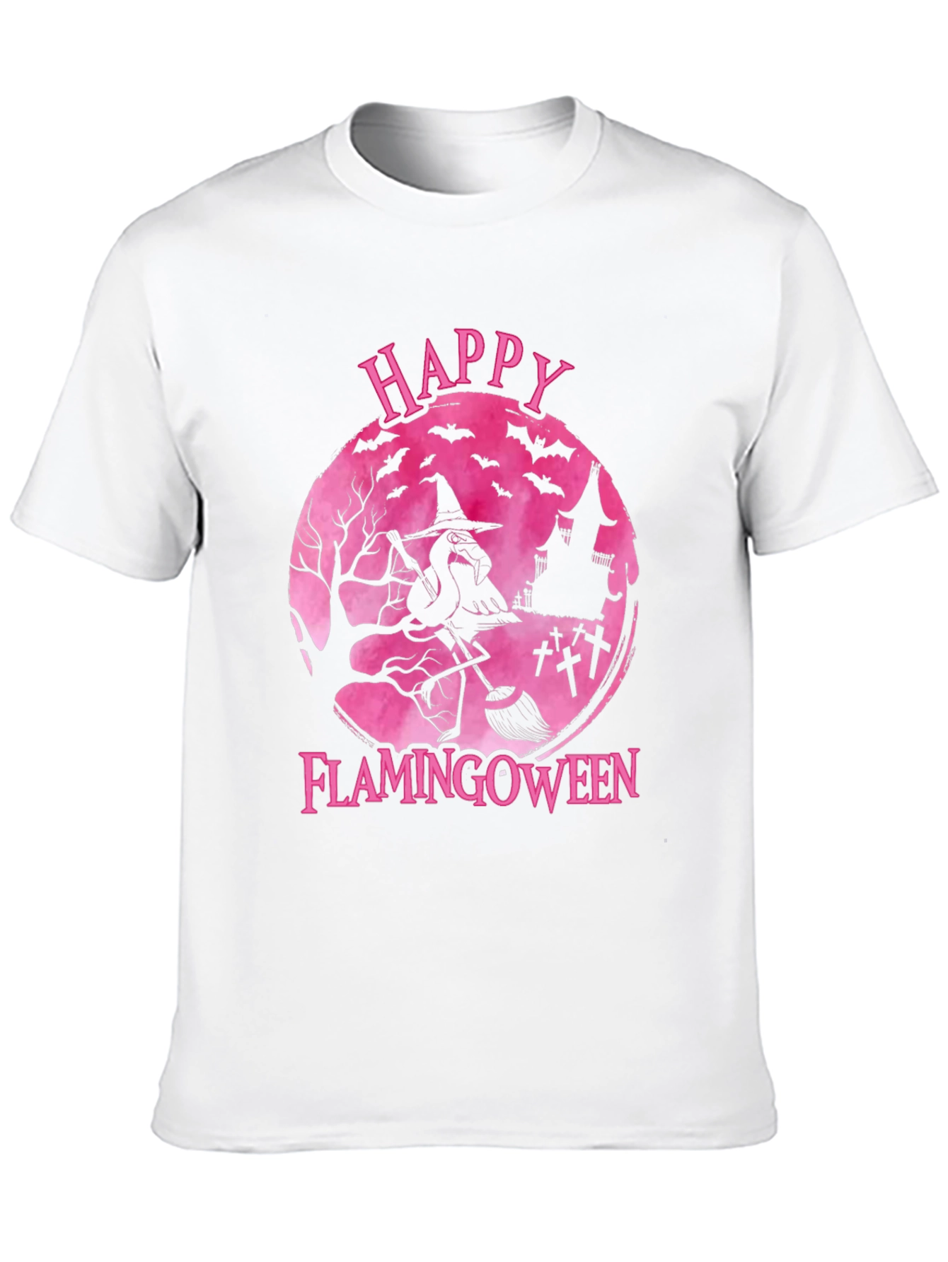 Happy Flamingoween T-Shirt - Halloween Flamingo Witch Tee