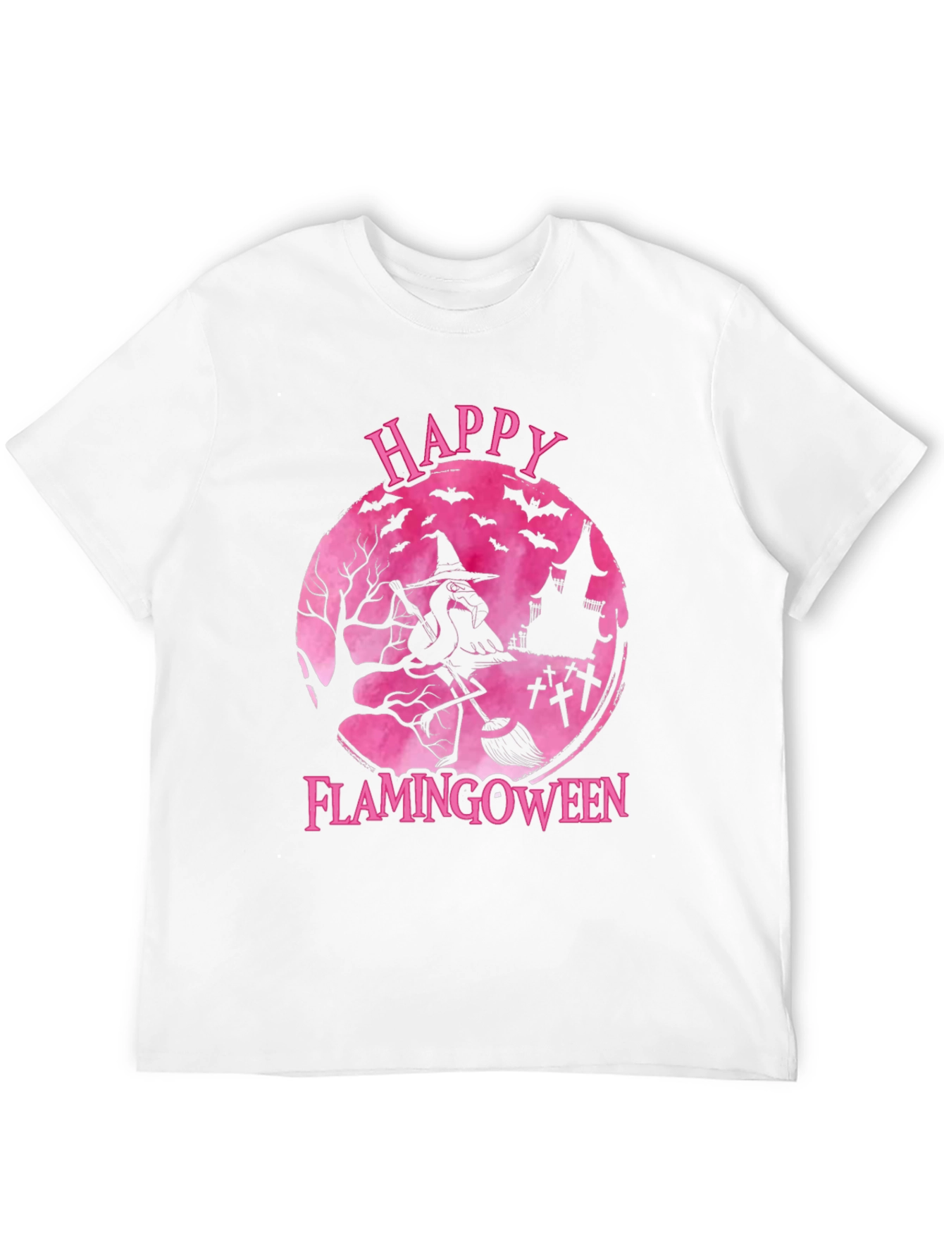 Happy Flamingoween T-Shirt - Halloween Flamingo Witch Tee