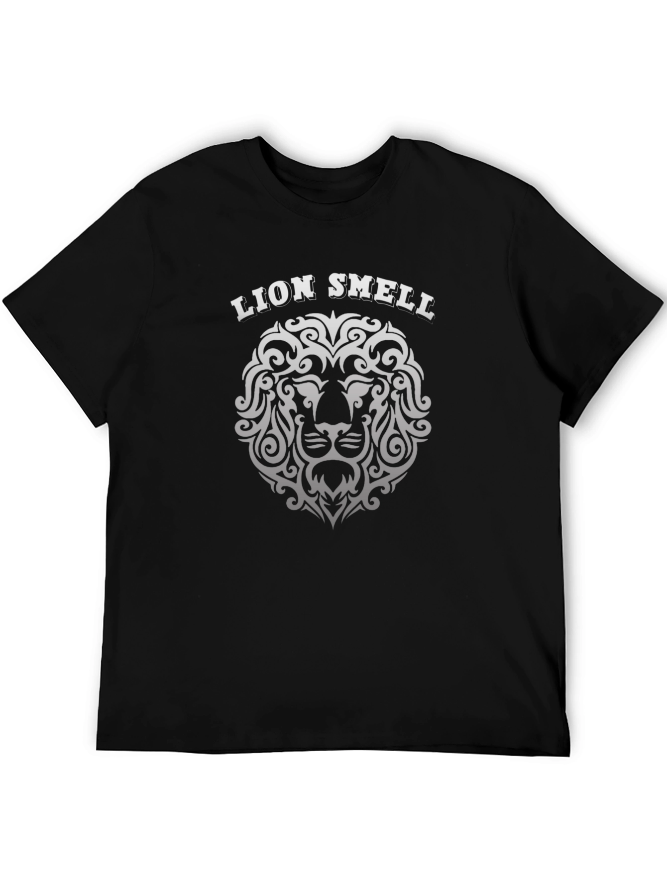 Lion Smell Graphic Tee - Black Cotton T-Shirt