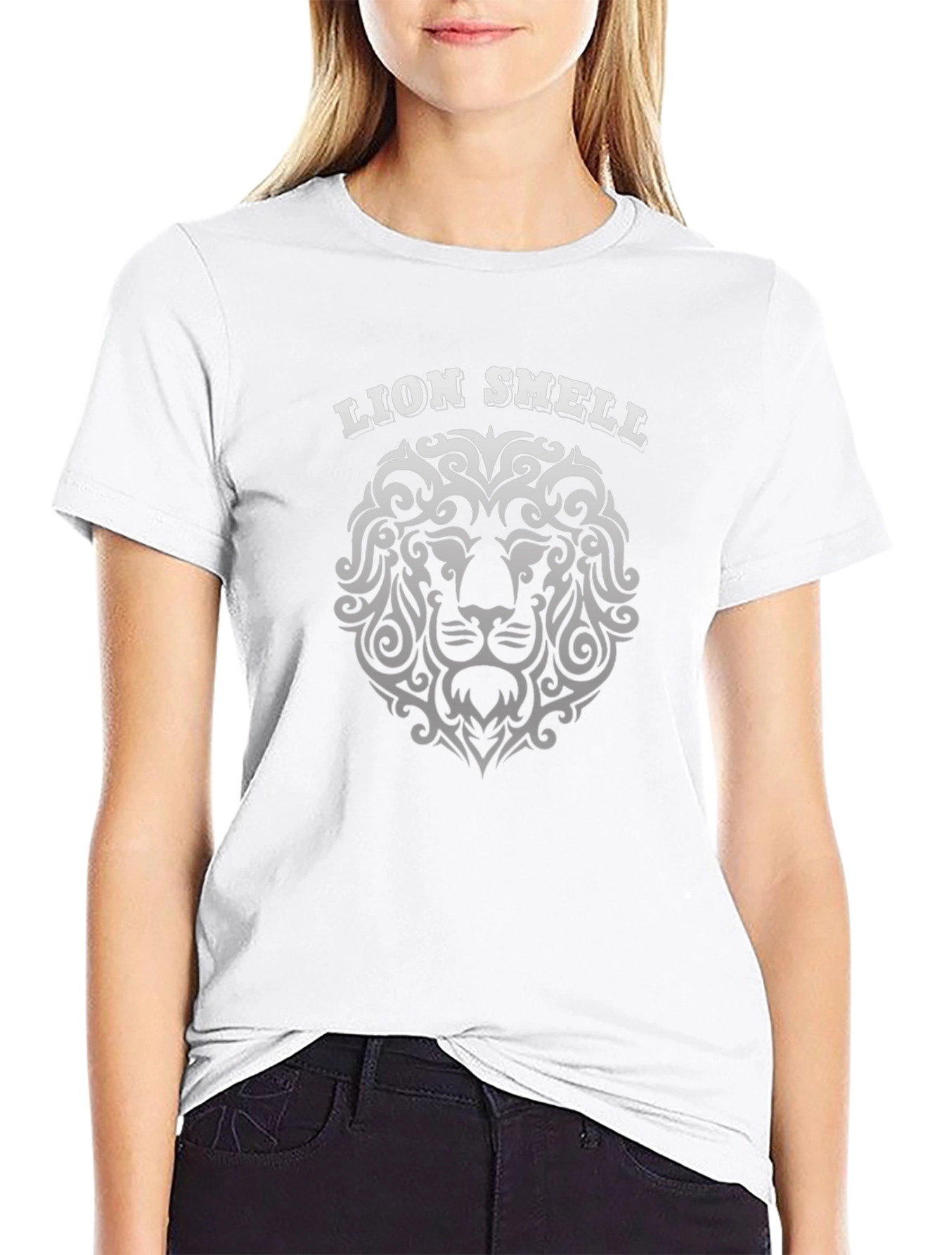 Lion Smell Graphic Tee - Black Cotton T-Shirt