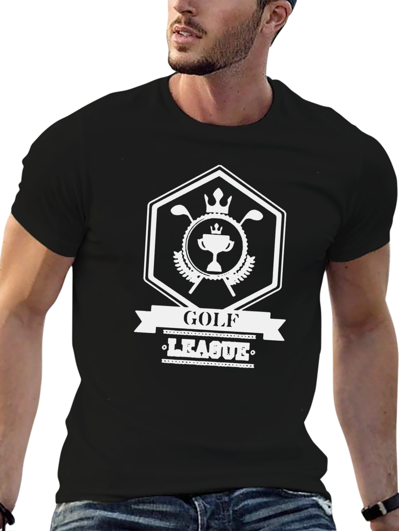 Golf League Black T-Shirt