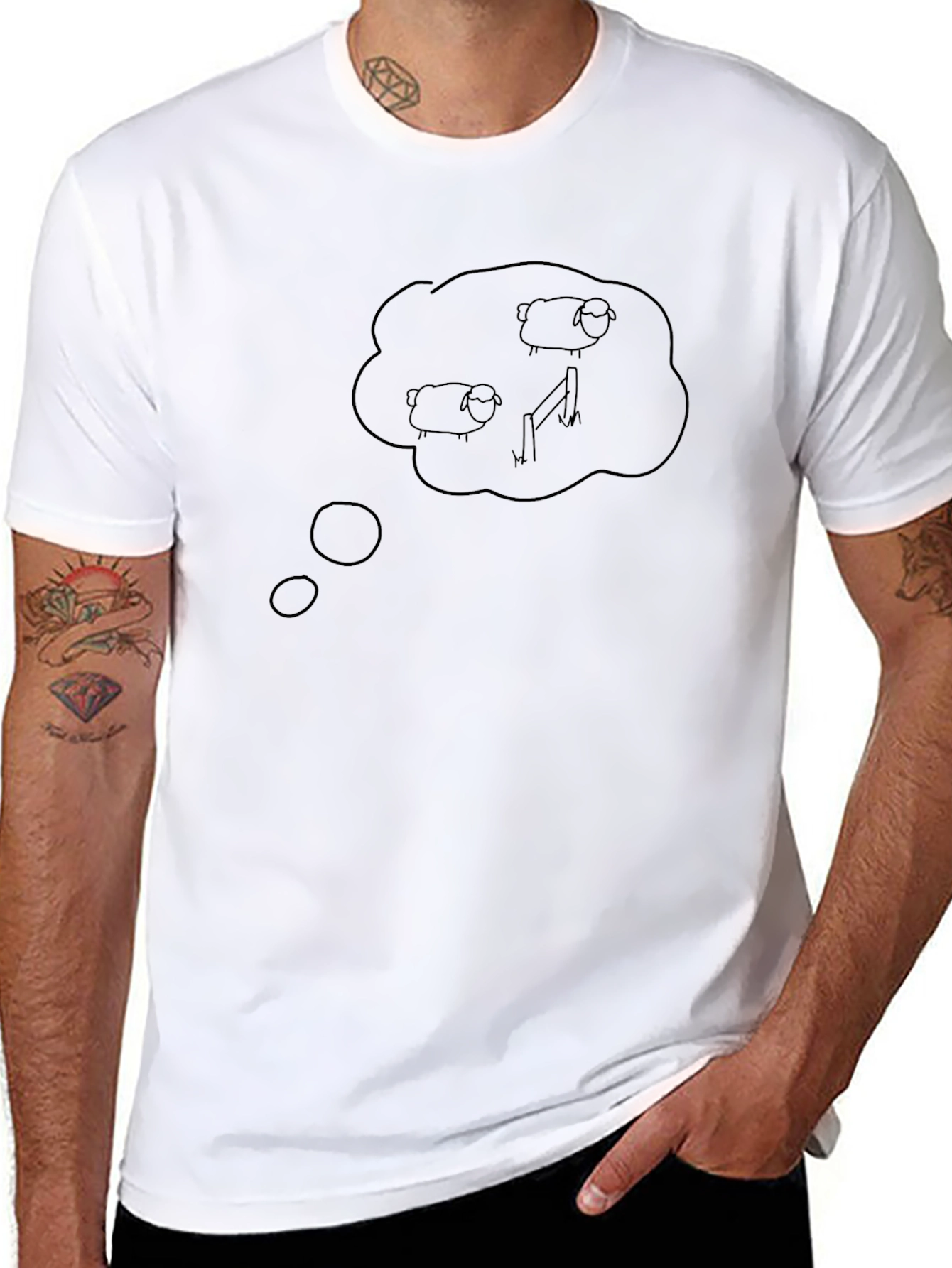 Dreaming of Sheep Black T-Shirt