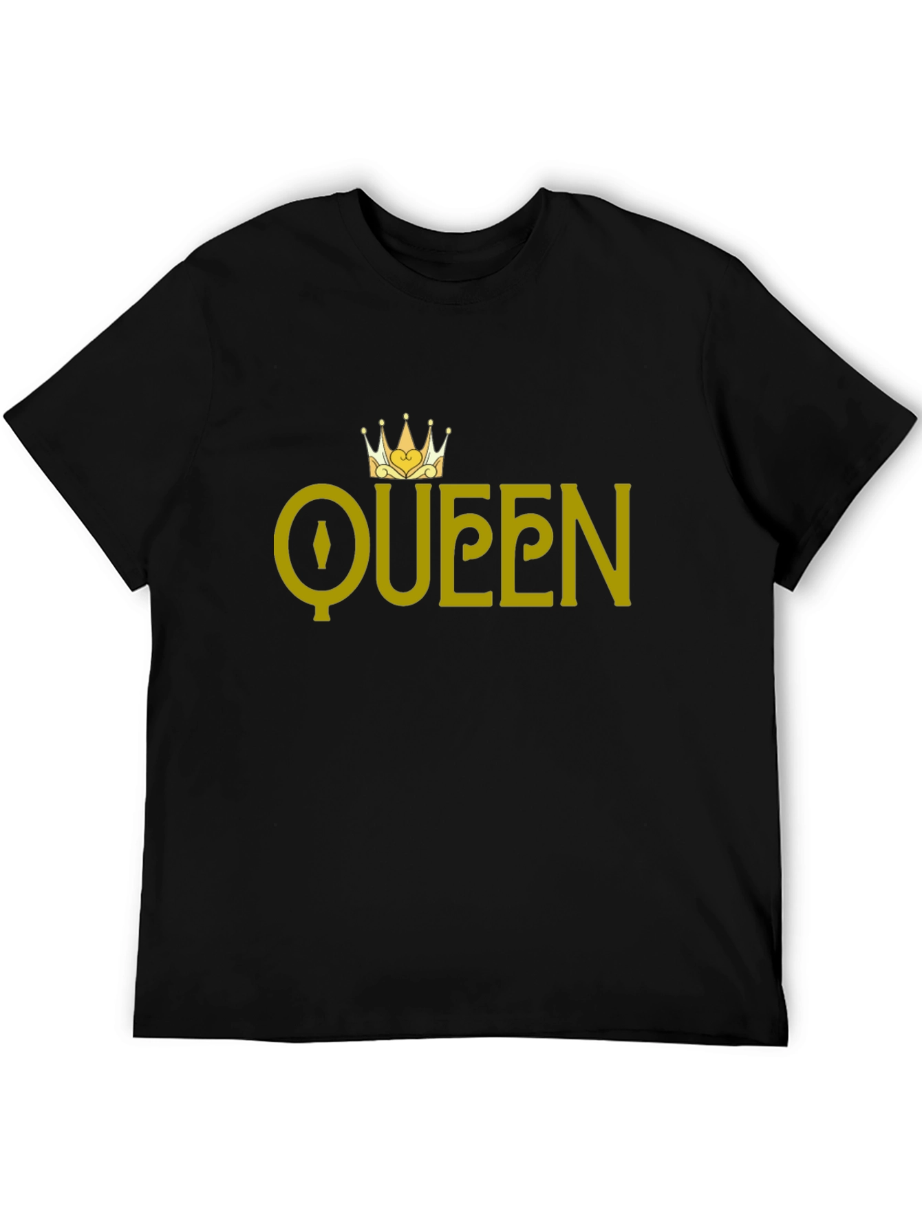 Queen Graphic T-Shirt - Gold Print on Black