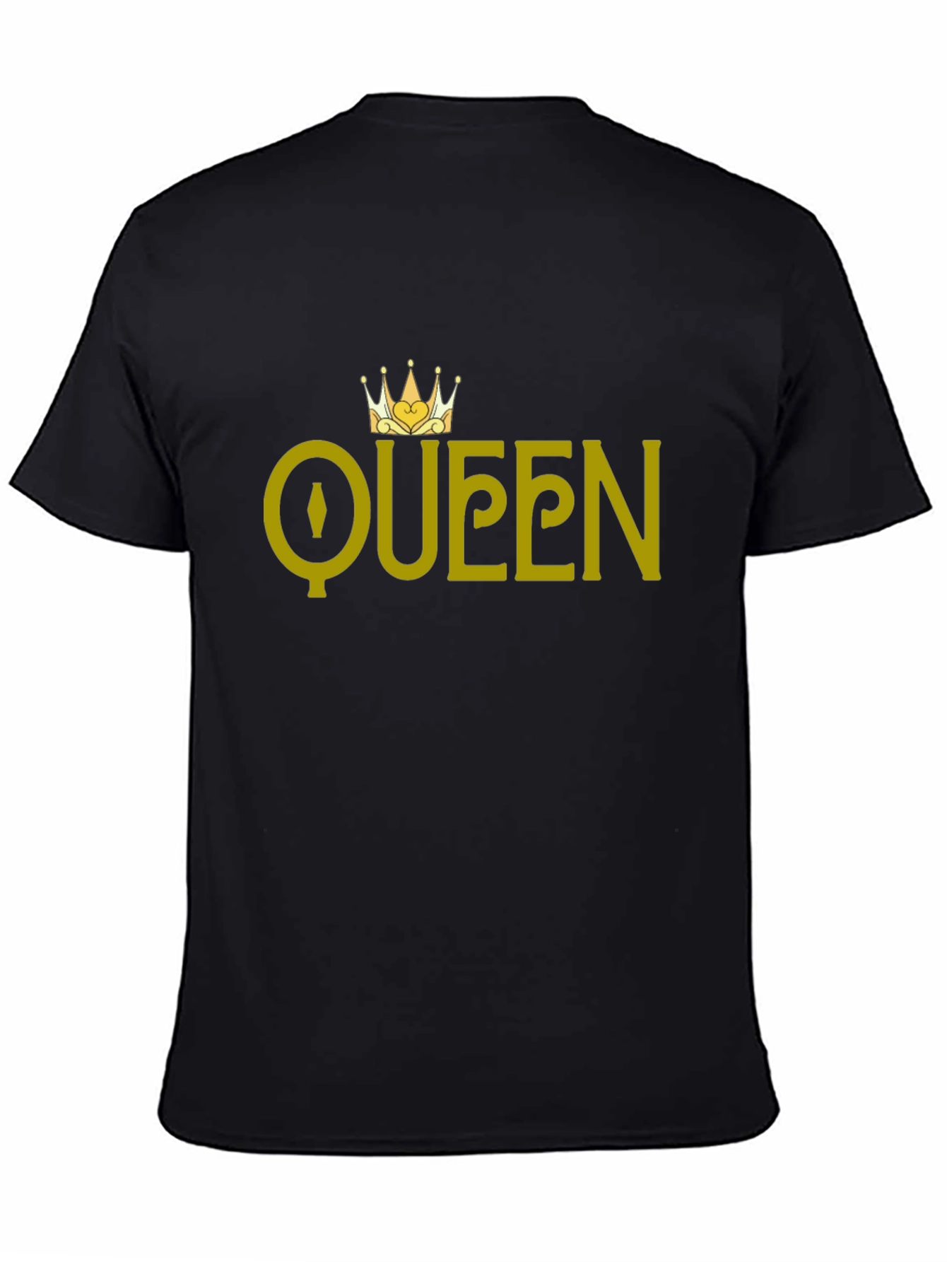 Queen Graphic T-Shirt - Gold Print on Black