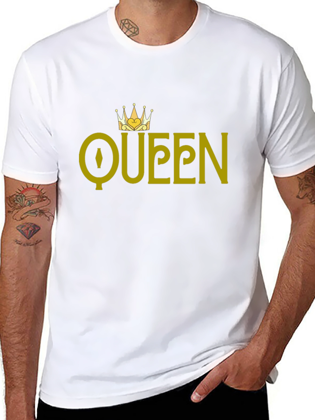 Queen Graphic T-Shirt - Gold Print on Black