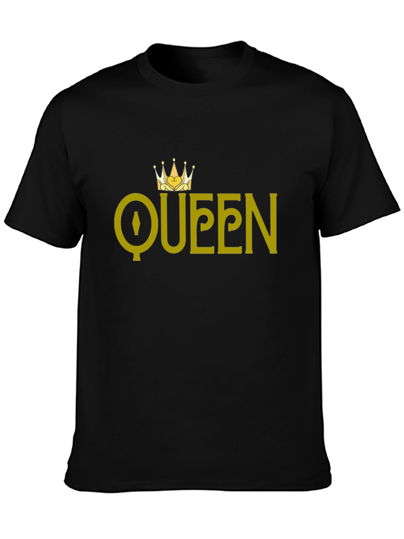 Queen Graphic T-Shirt - Gold Print on Black
