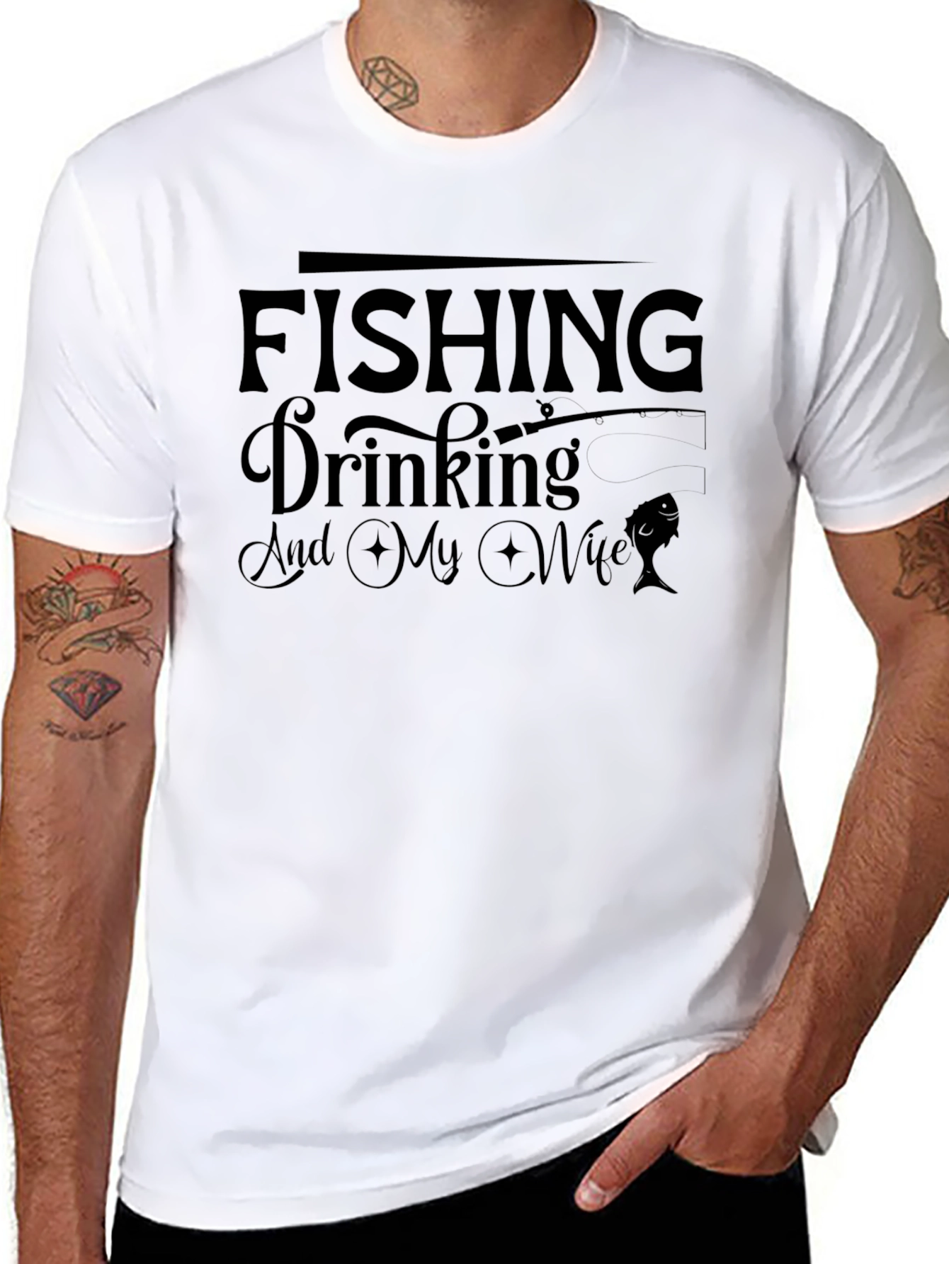 Fishing Drinking and My Wife T-Shirt