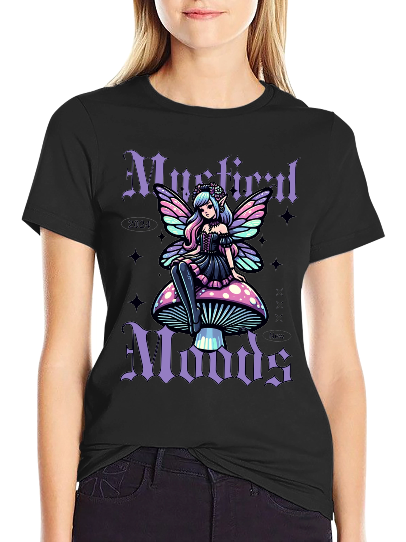 Mystic Moods Graphic Tee - Fairy on Mushroom