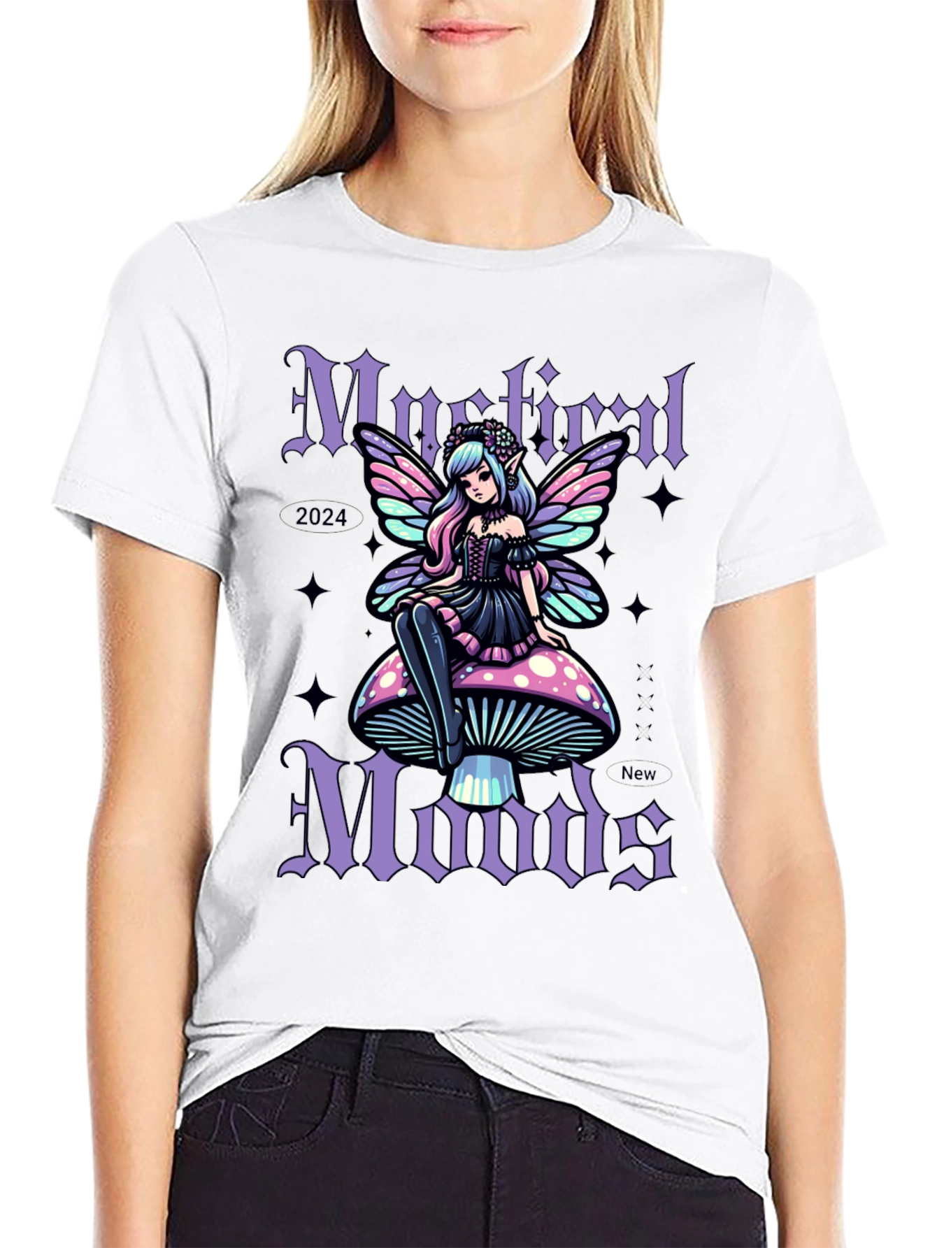 Mystic Moods Graphic Tee - Fairy on Mushroom