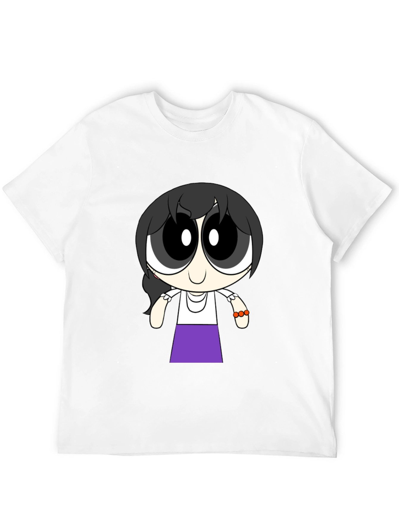 Cartoon Girl T-Shirt - Black Cotton Tee