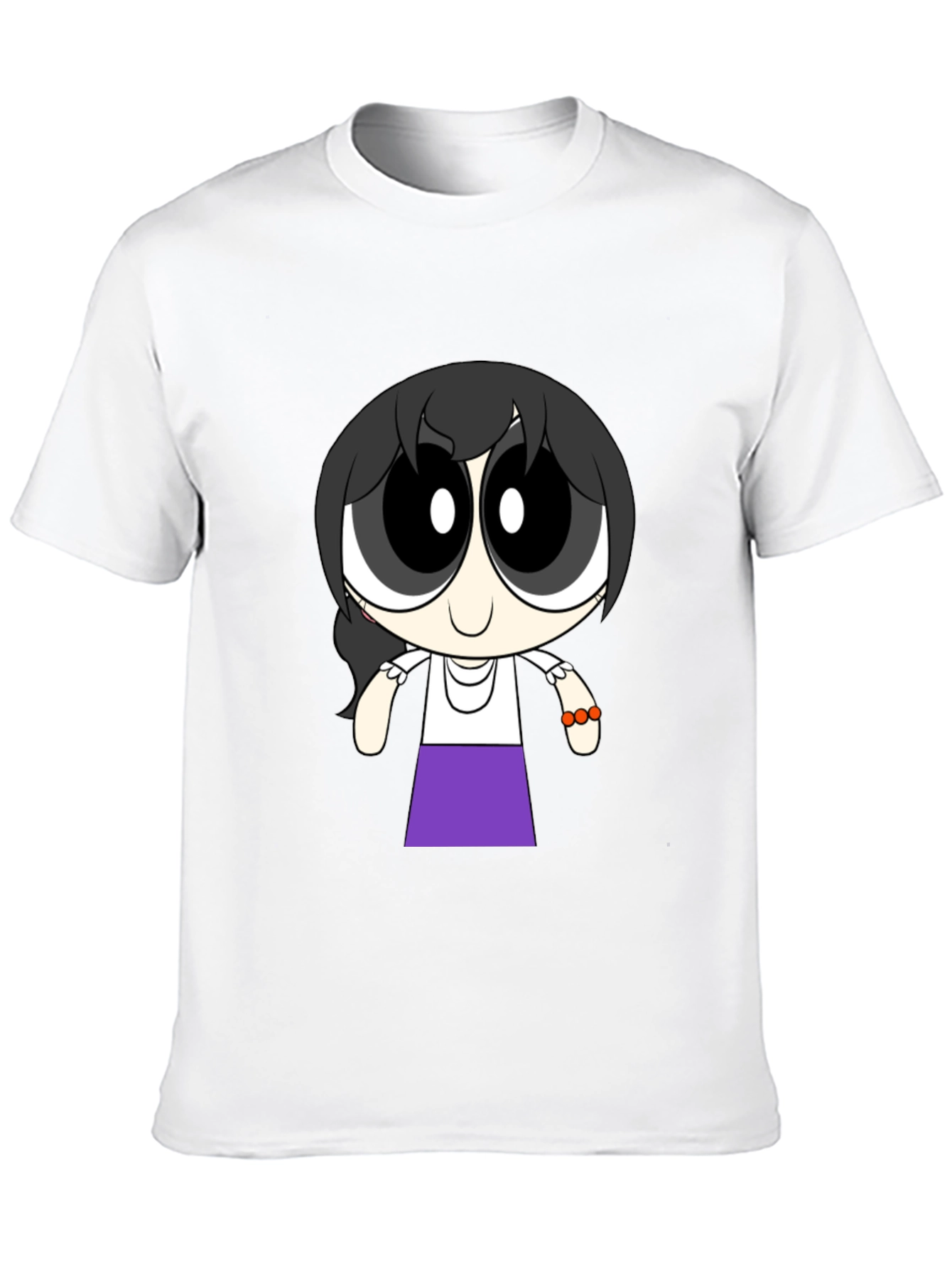 Cartoon Girl T-Shirt - Black Cotton Tee