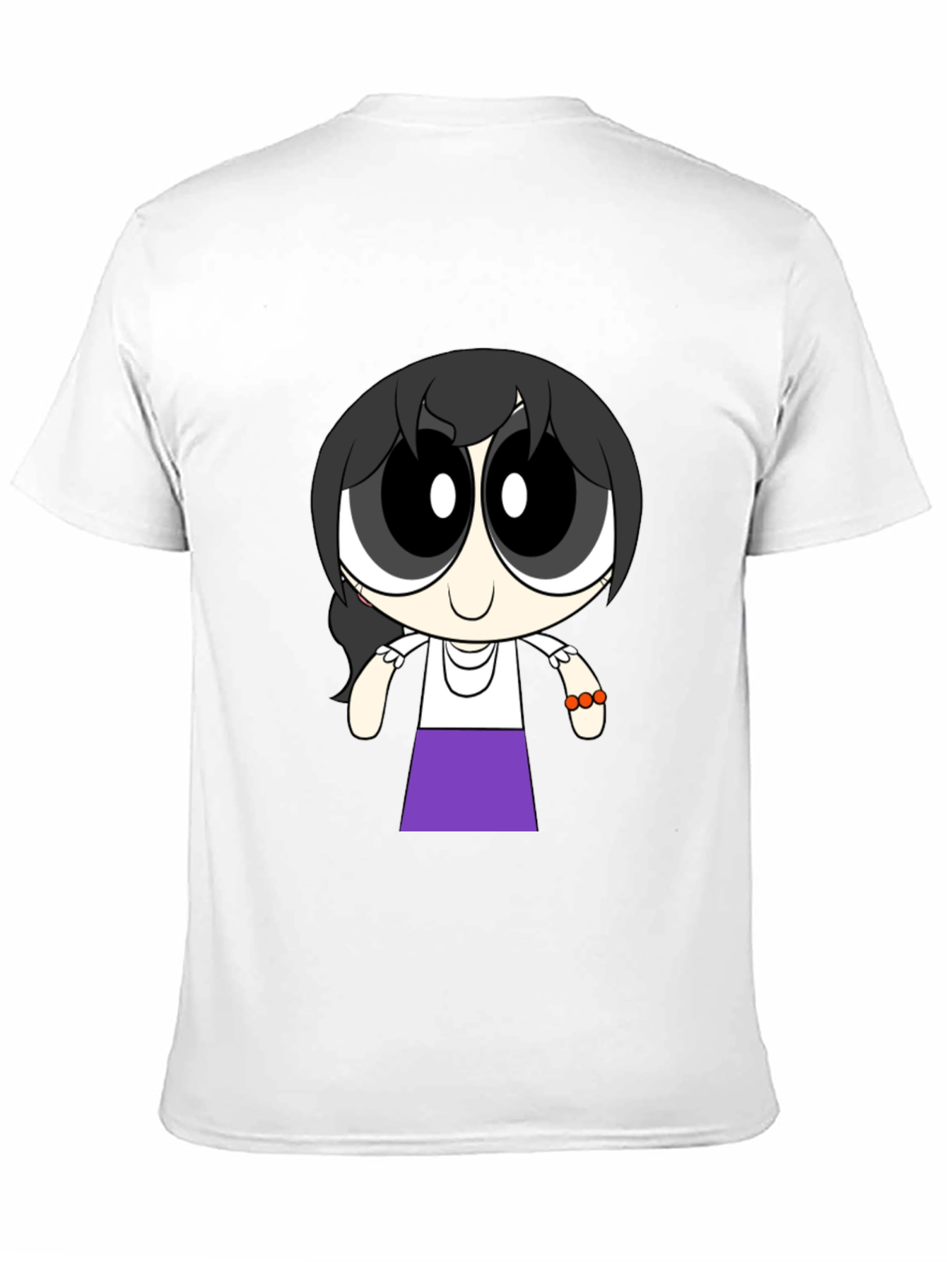 Cartoon Girl T-Shirt - Black Cotton Tee